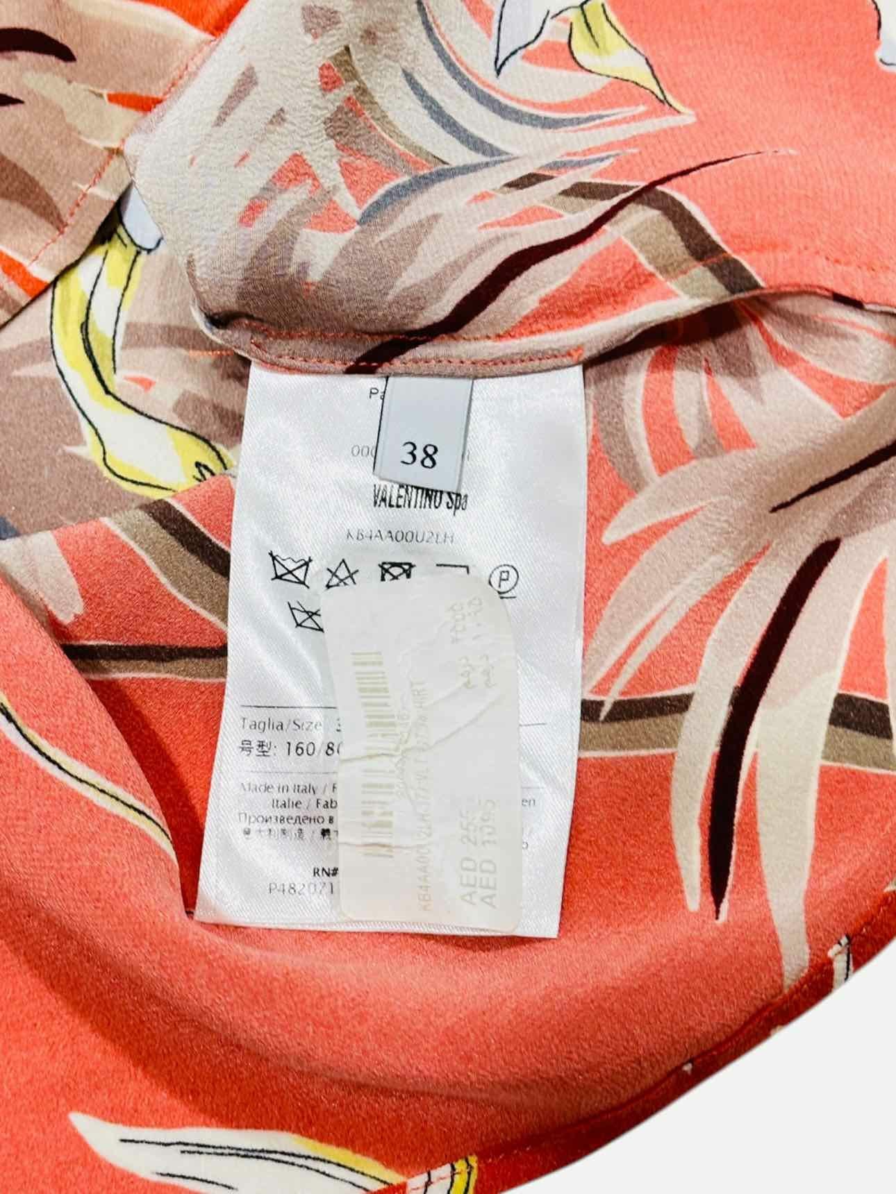 VALENTINO Orange Multicolor Size US 2 Shirt