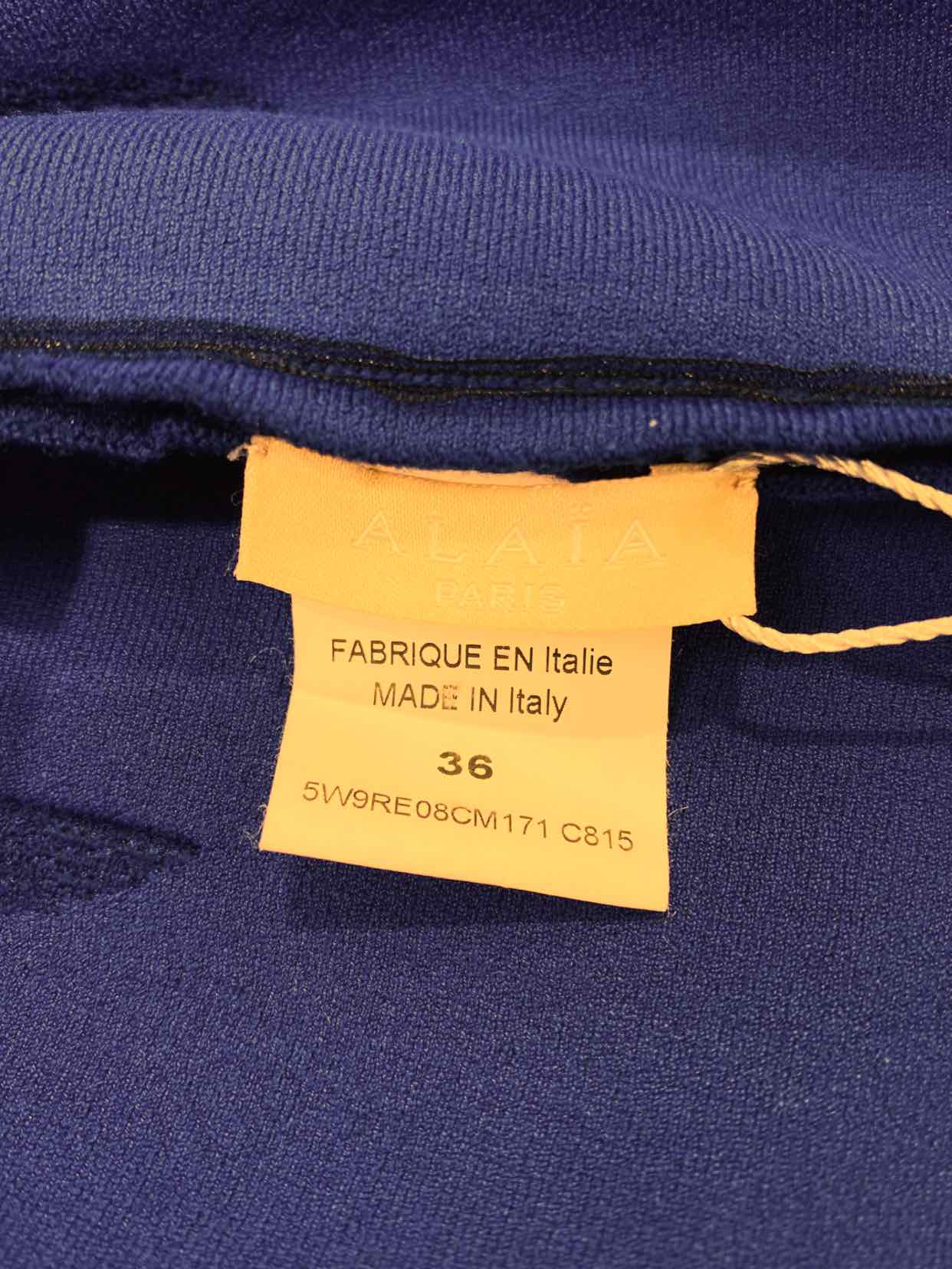 ALAIA Ribbed Navy Blue Size US 0 Knee Length Dress