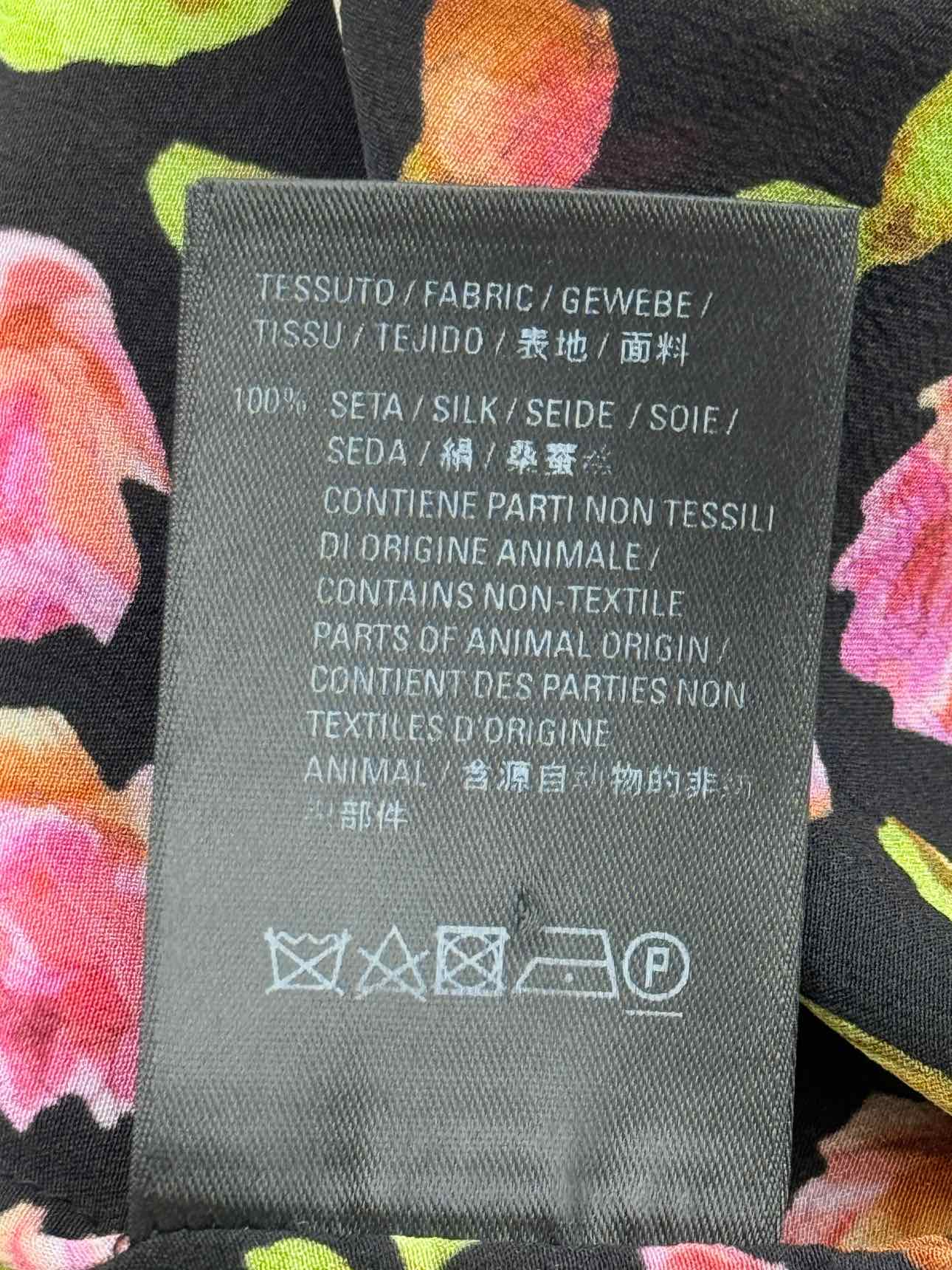 BALENCIAGA Black Multicolor Size US 0 Knee Length Dress