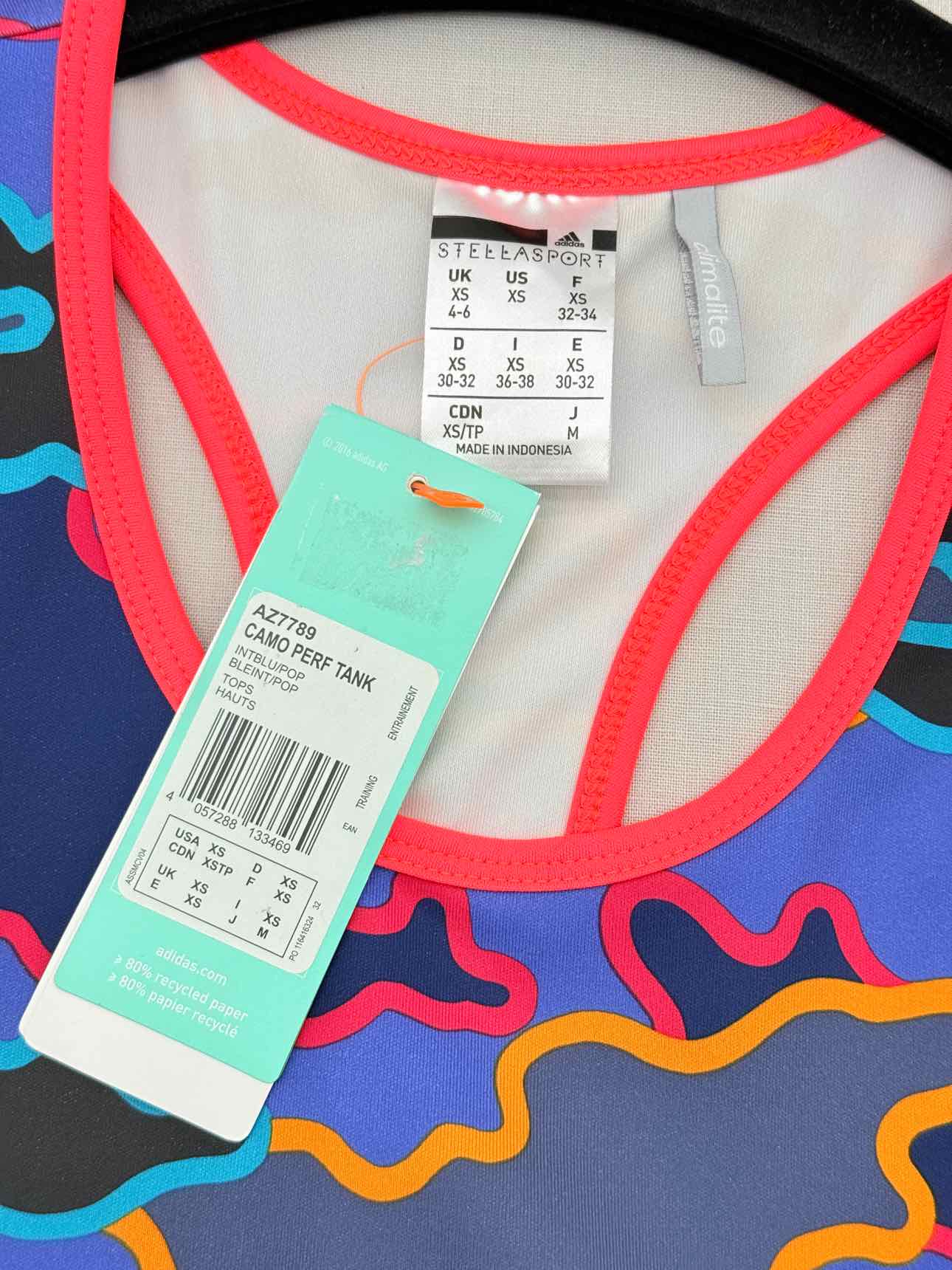 ADIDAS Climalite Blue Multicolor Size XSmall Tank Top