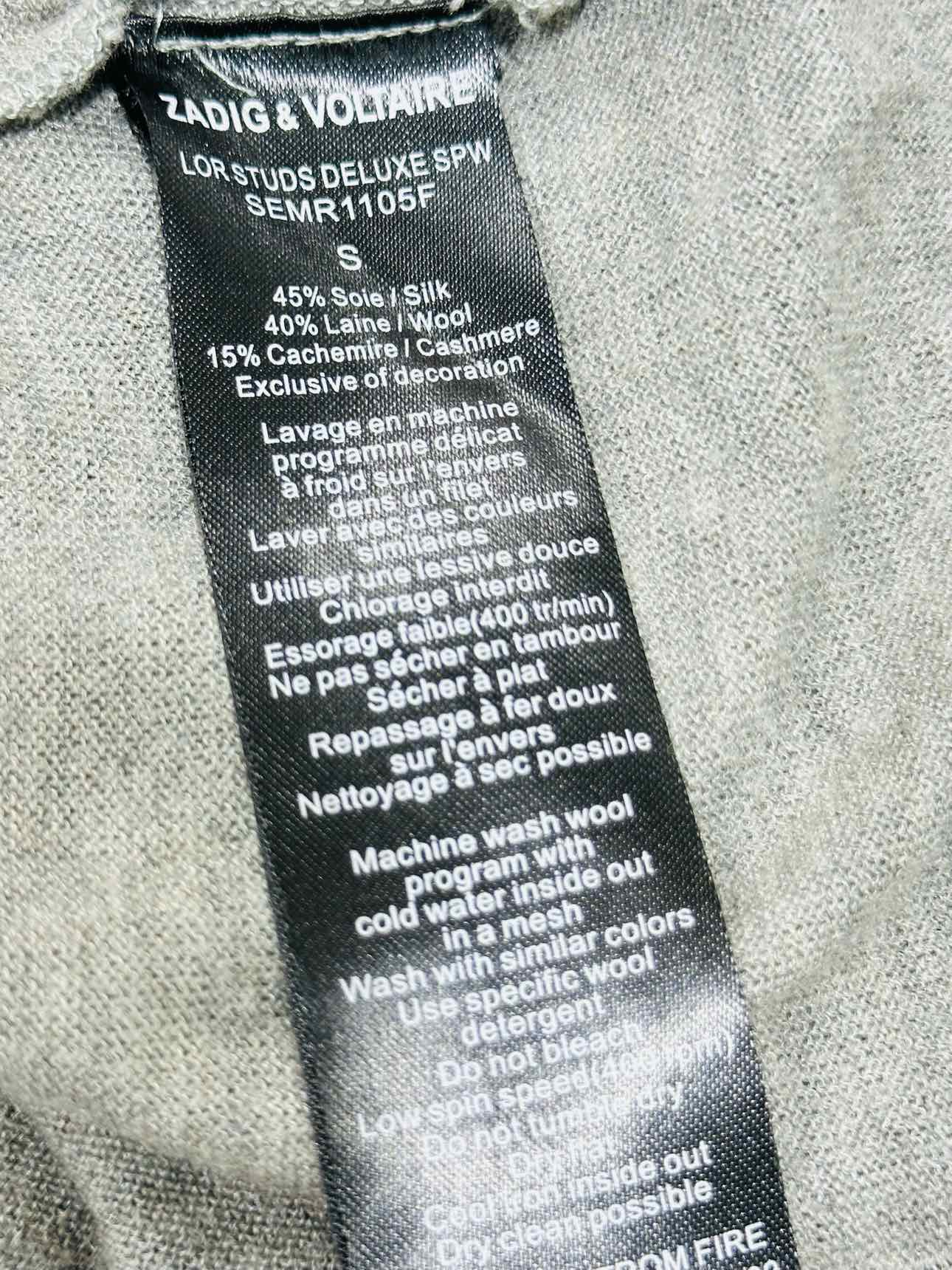 ZADIG & VOLTAIRE DELUXE Grey Size Small Sweater