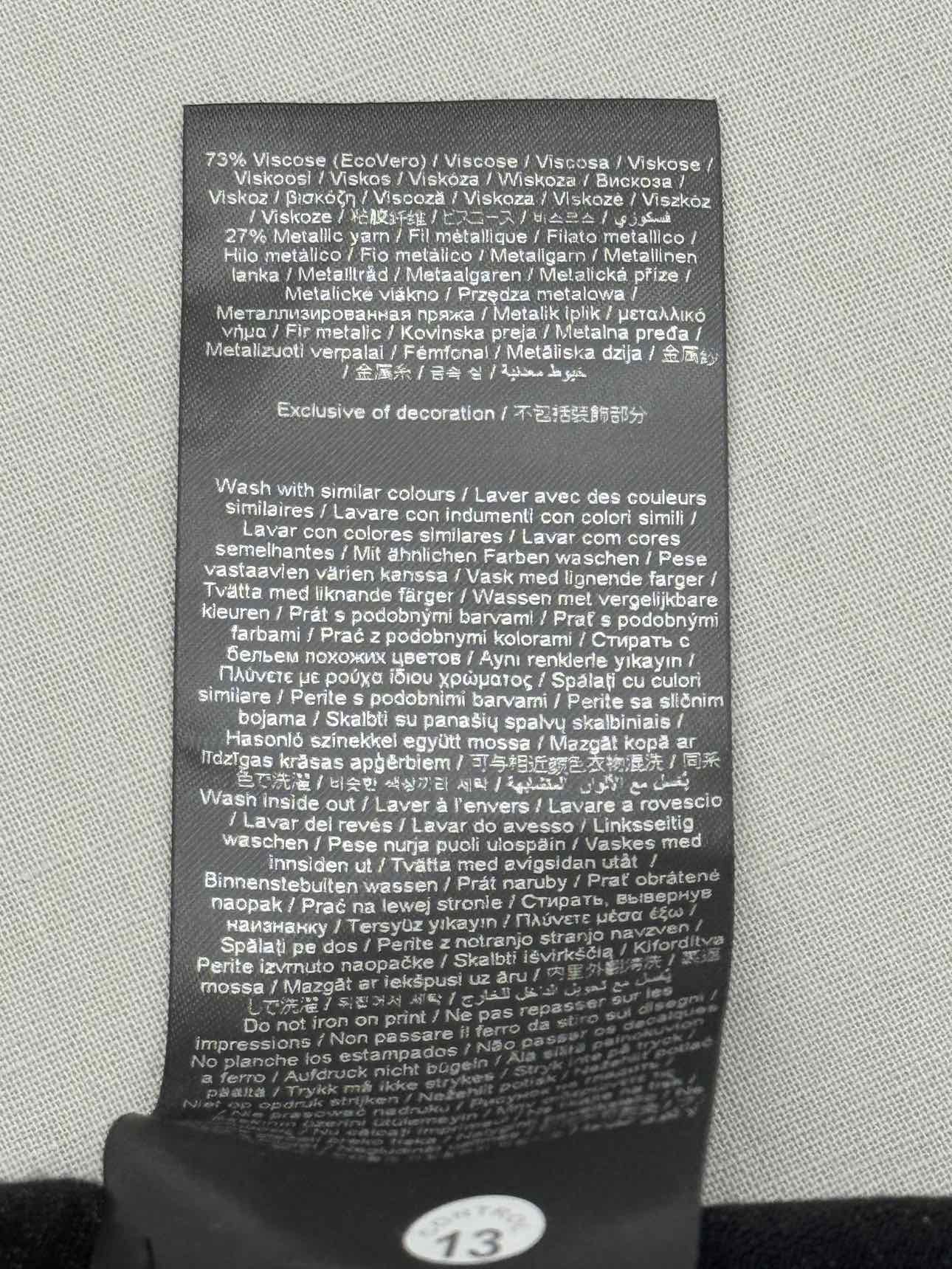 KARL LAGERFELD Black Glitter Size Small Pants