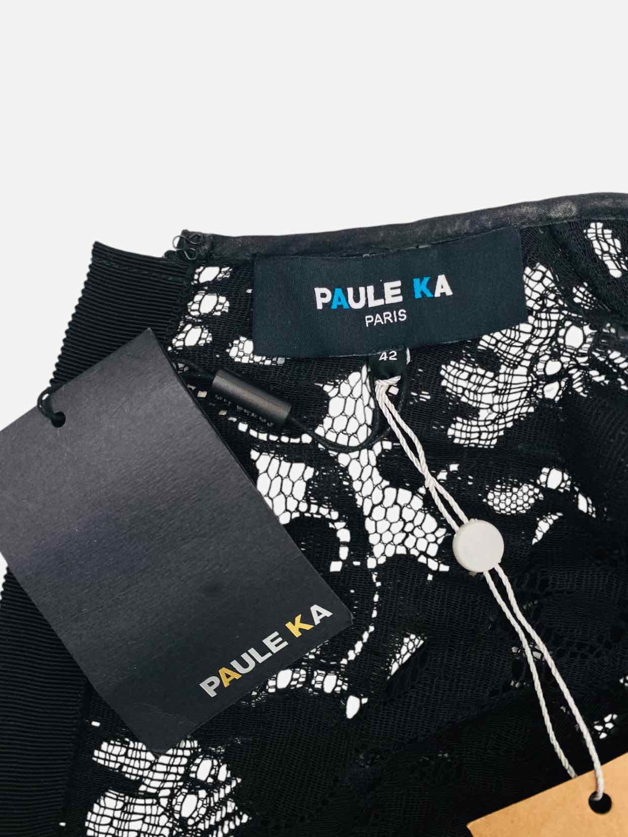 PAULE KA Black Multicolor Jacquard Size US 6 Long Dress