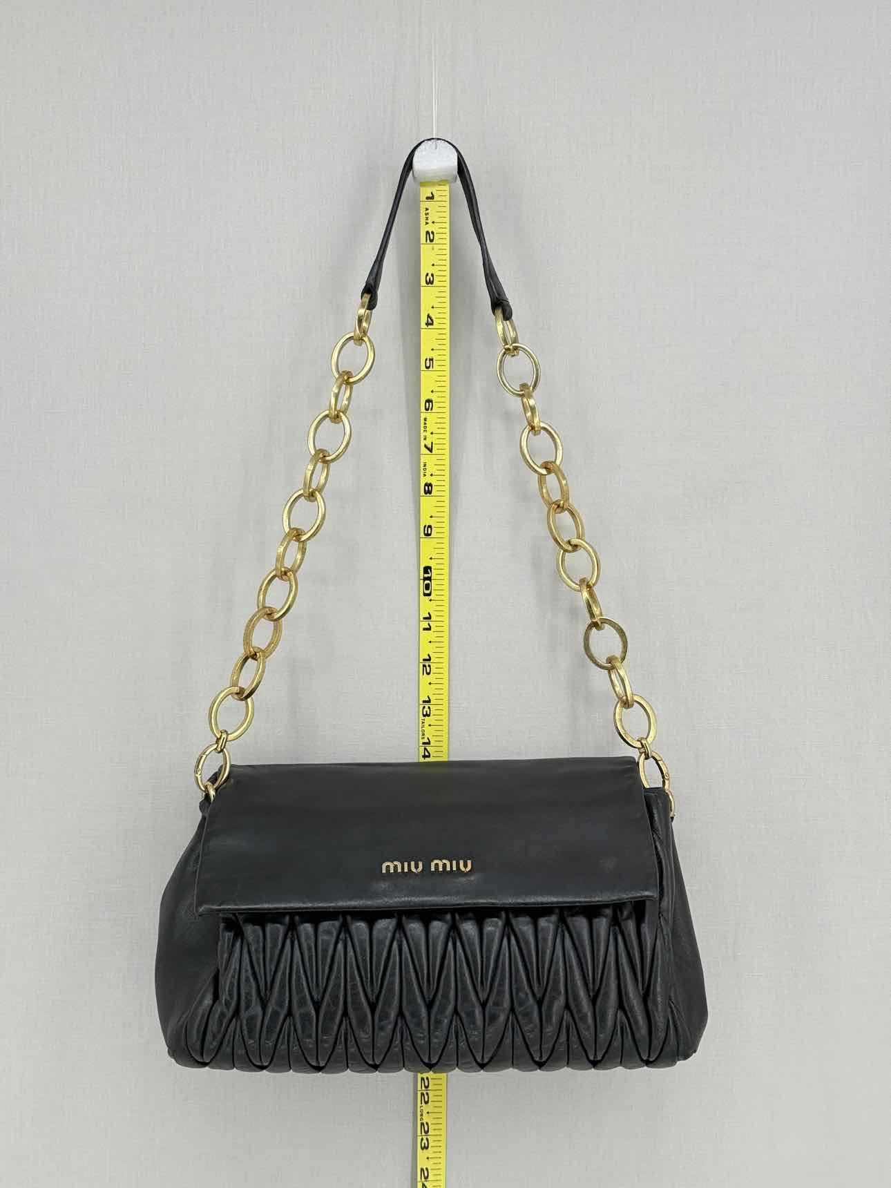 MIU MIU Matelasse Black Shoulder Bag