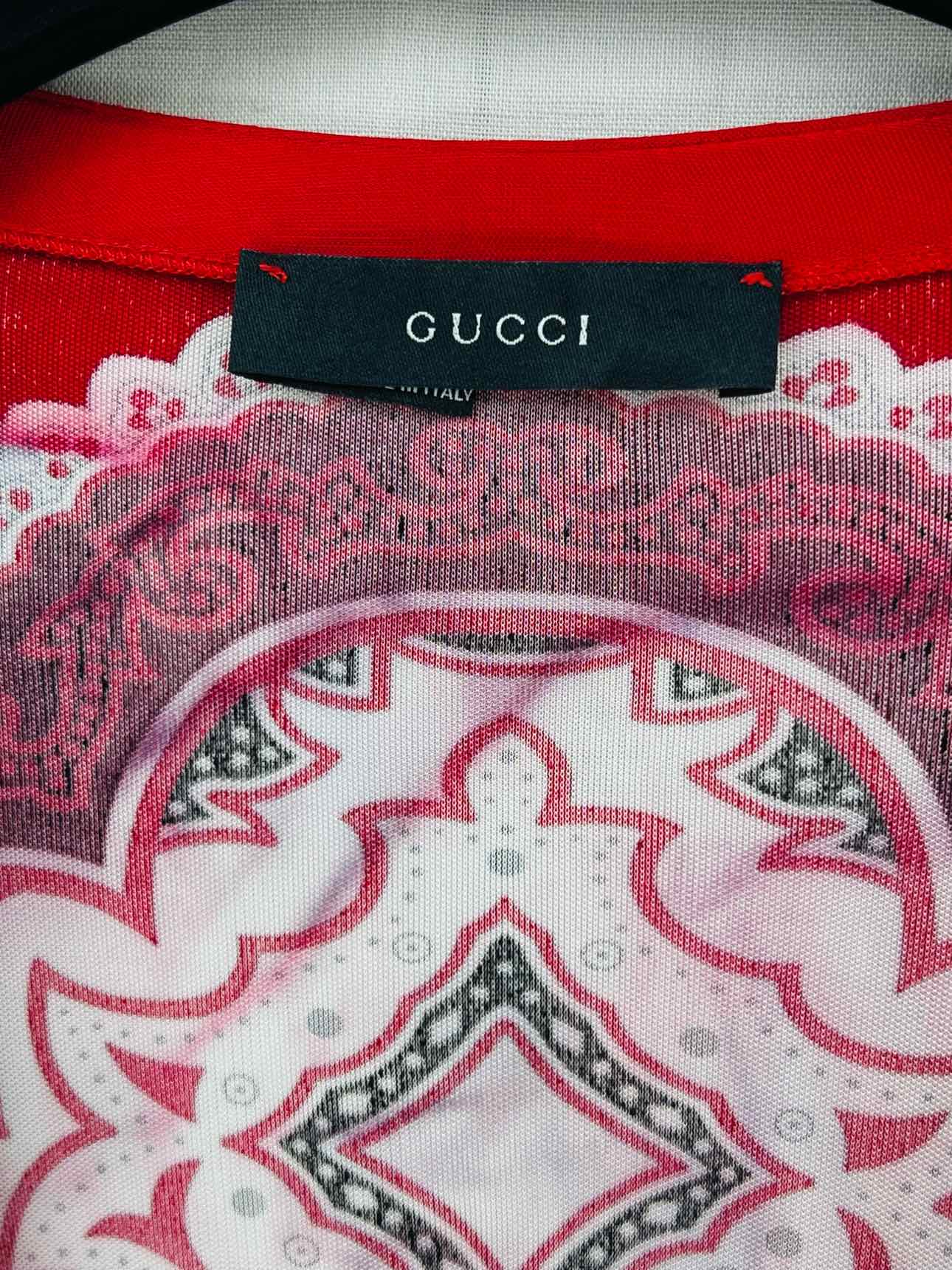 GUCCI Plunge Neckline Red Multicolor Size One Size Top
