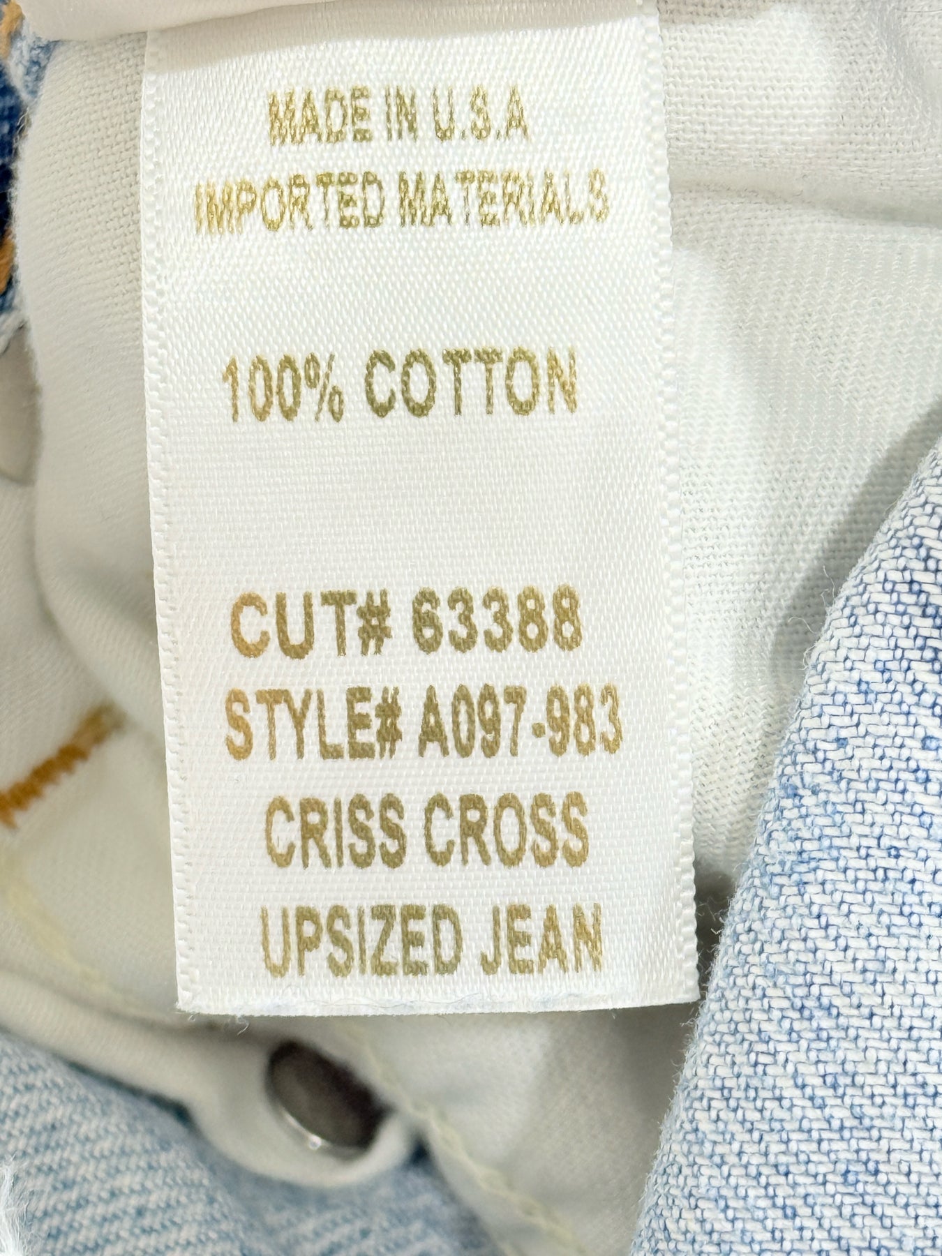 AGOLDE Criss Cross Faded Blue Size 25 Jeans