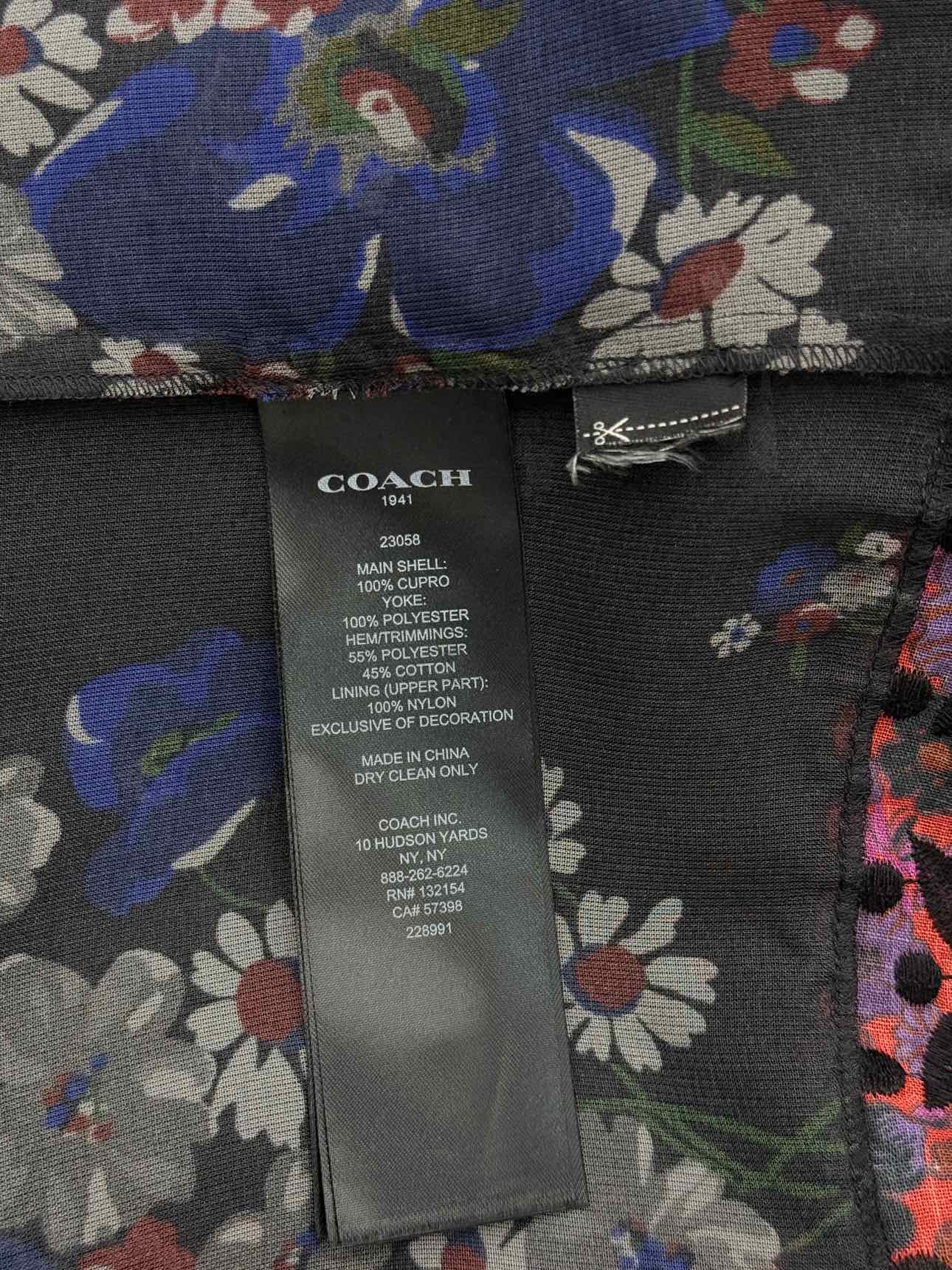 COACH Black Multicolor Size US 00 Midi Dress