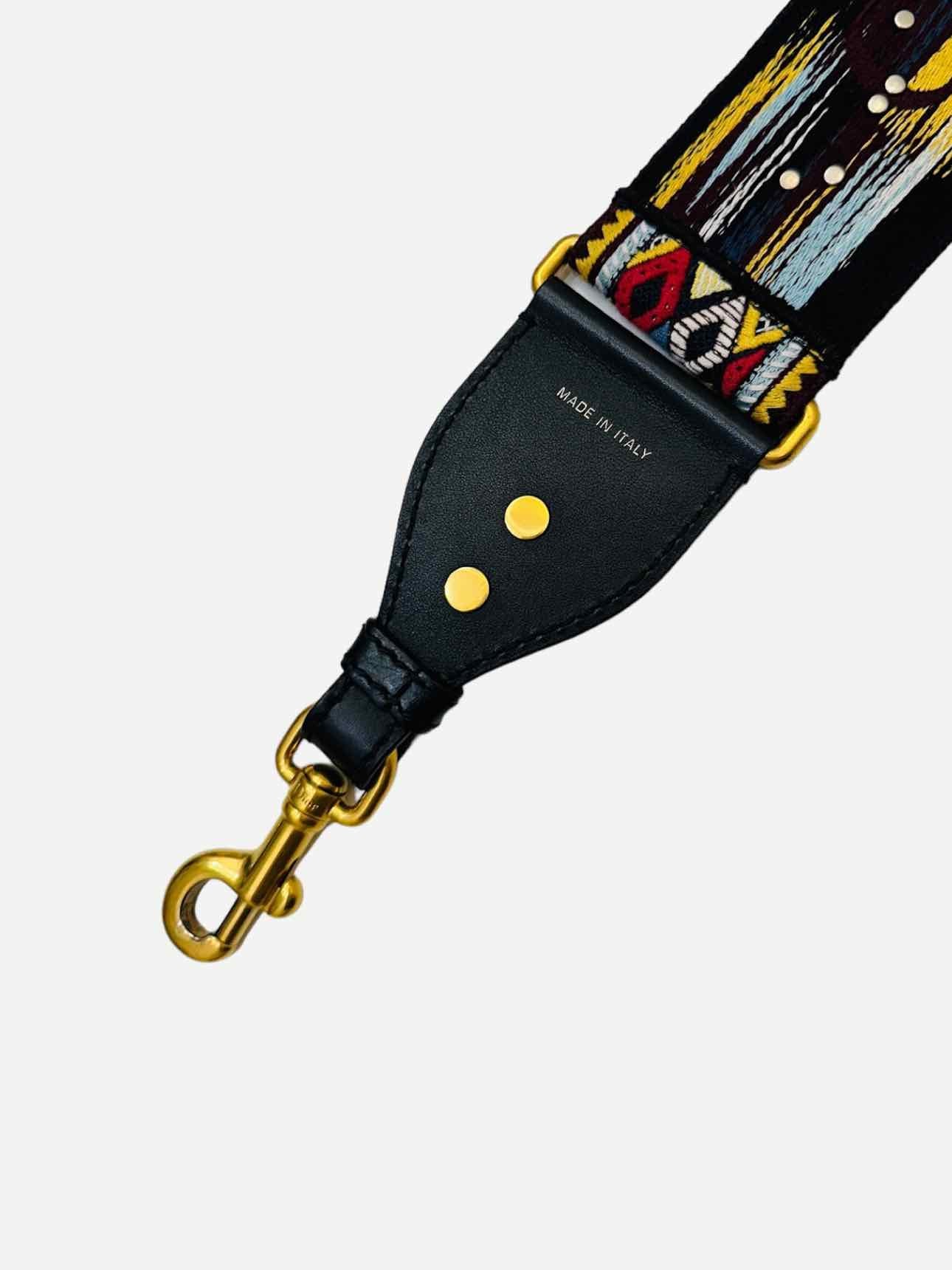 DIOR Guitar Strap Black Multicolor Bag Strap