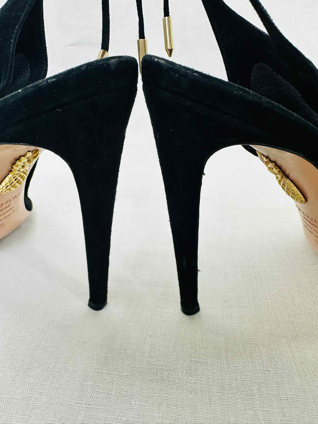 AQUAZZURA Black Size EU 39 Slingbacks