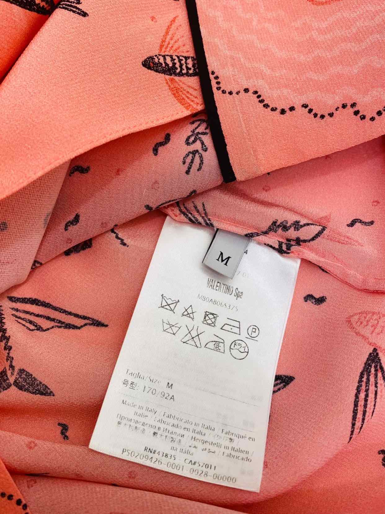 VALENTINO Pyjama Pink w/ Black Print Size Medium Shirt