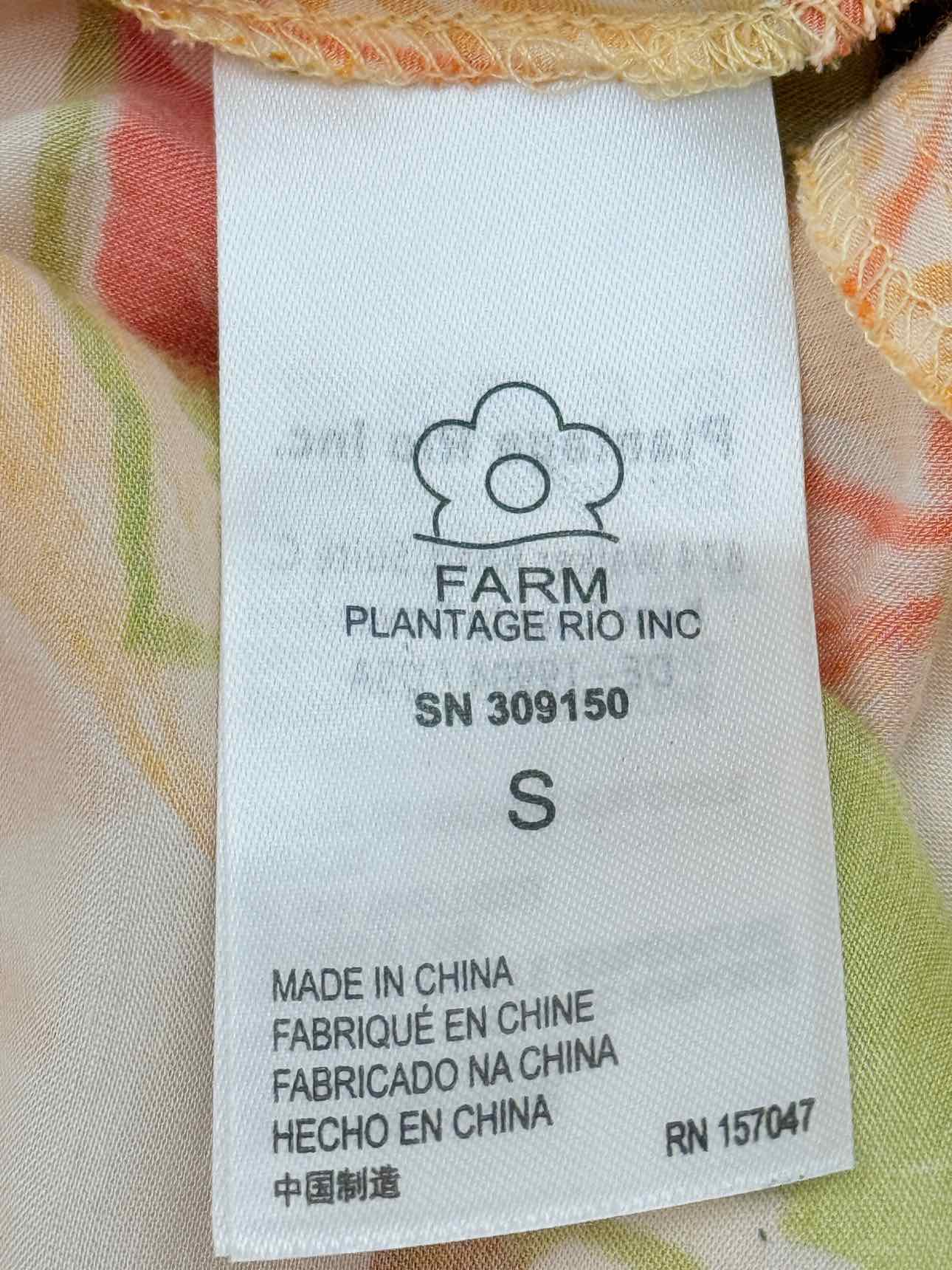 FARM RIO Orange Multicolor Size Small Midi Dress