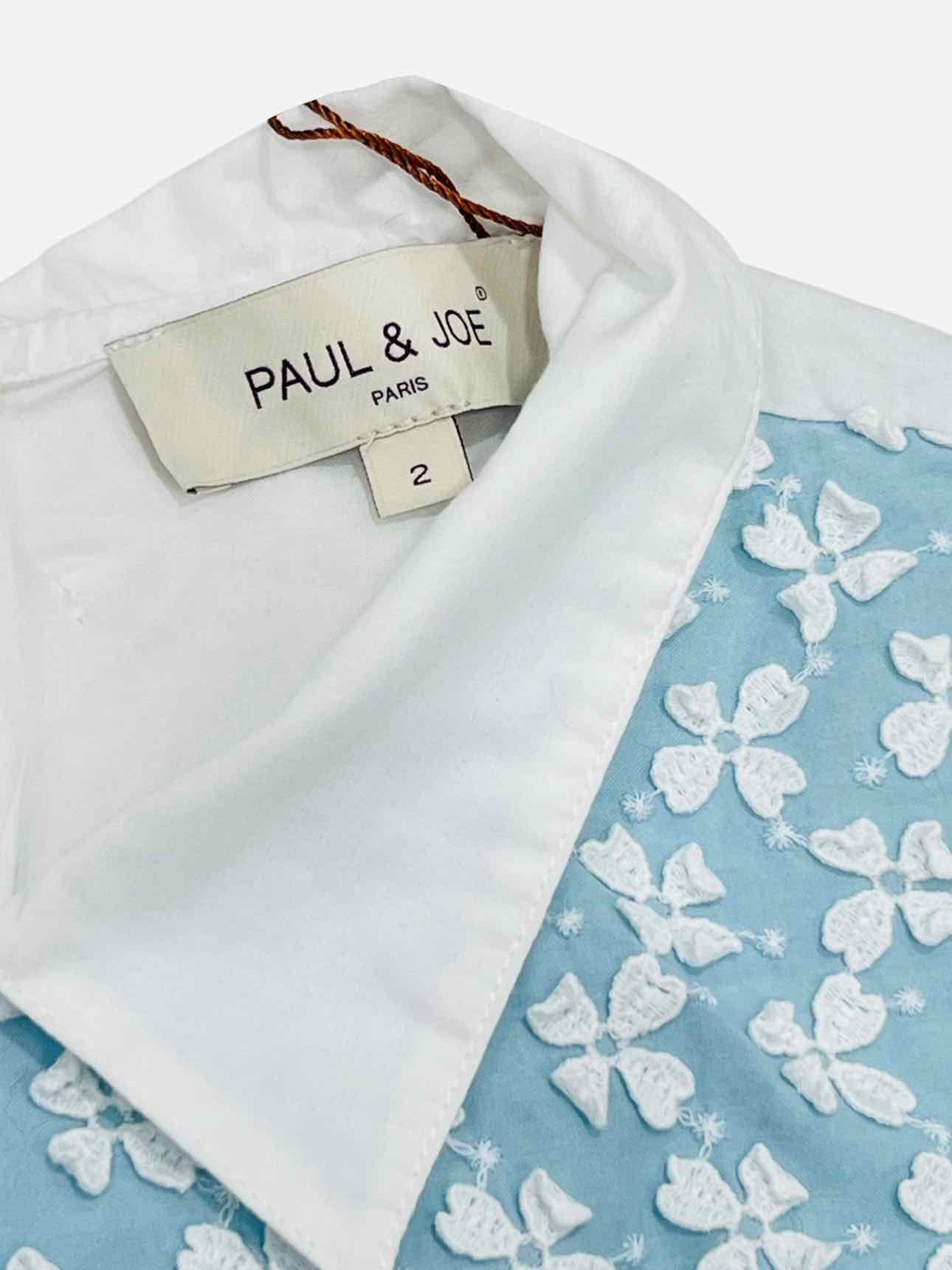 PAUL & JOE White & Blue Floral Size Medium Shirt