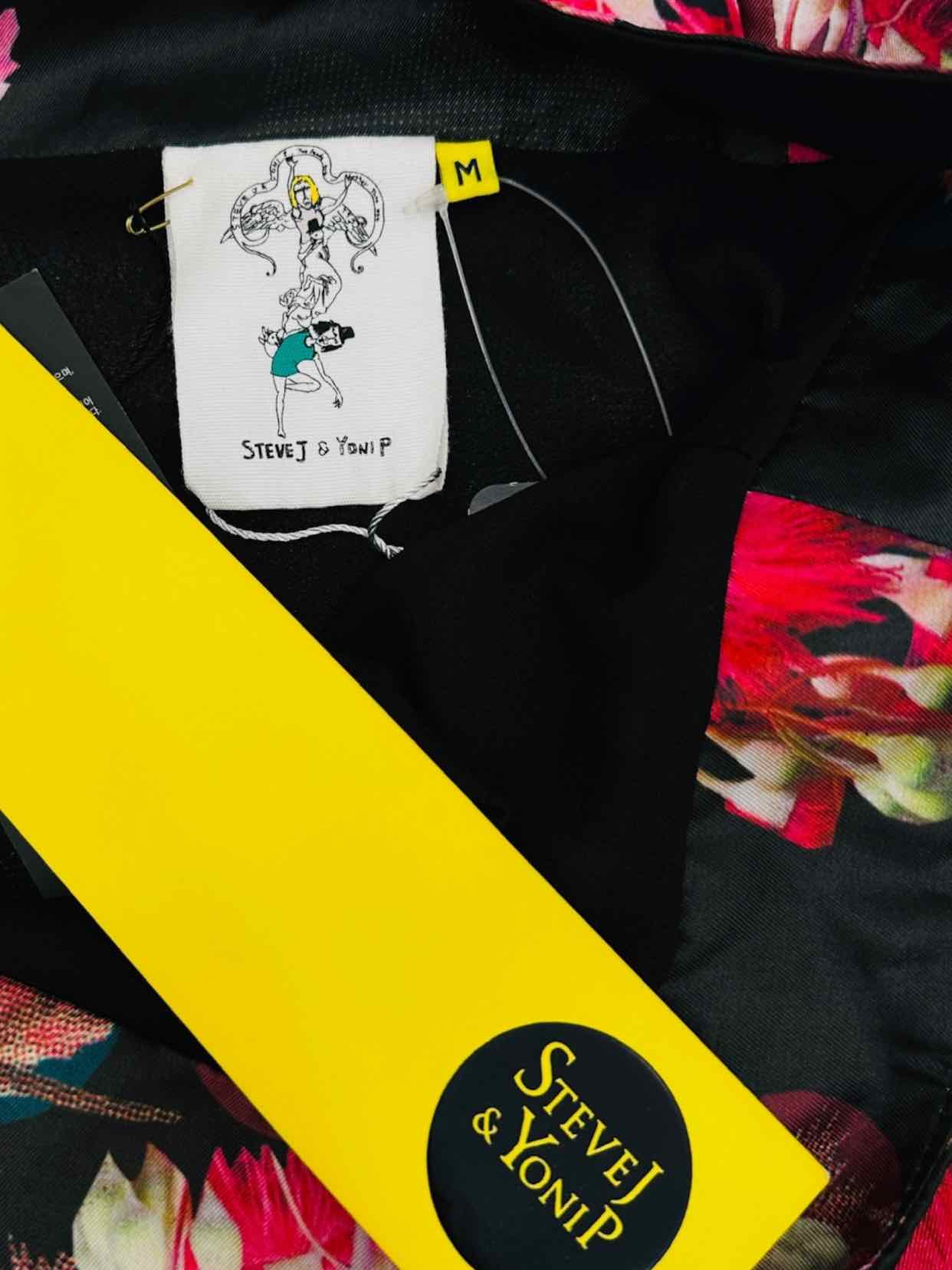 STEVE J & YONI P Black w/ Pink Size Medium Short Dress