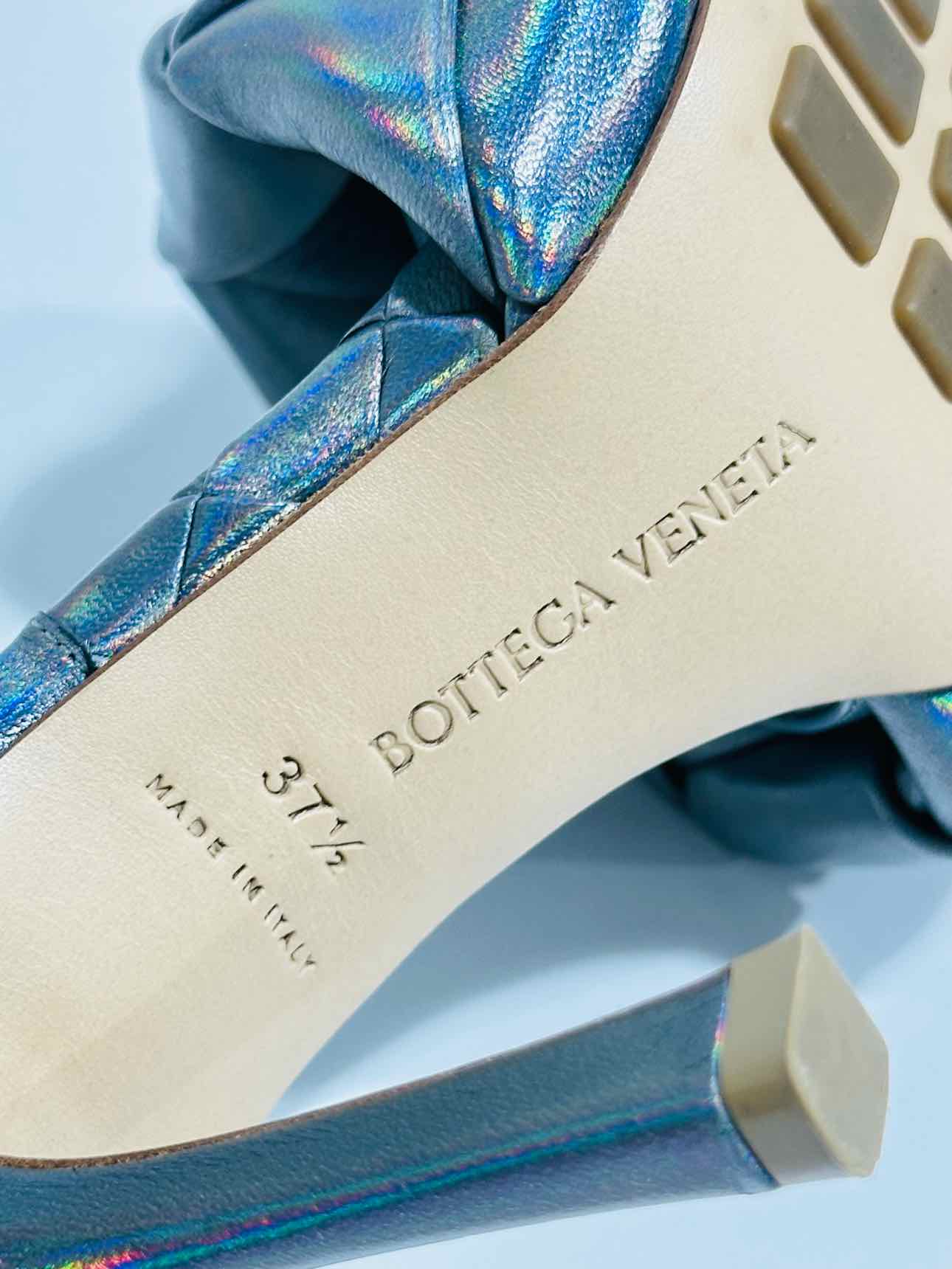 BOTTEGA VENETA Lido Metallic Grey Size EU 37.5 Mules