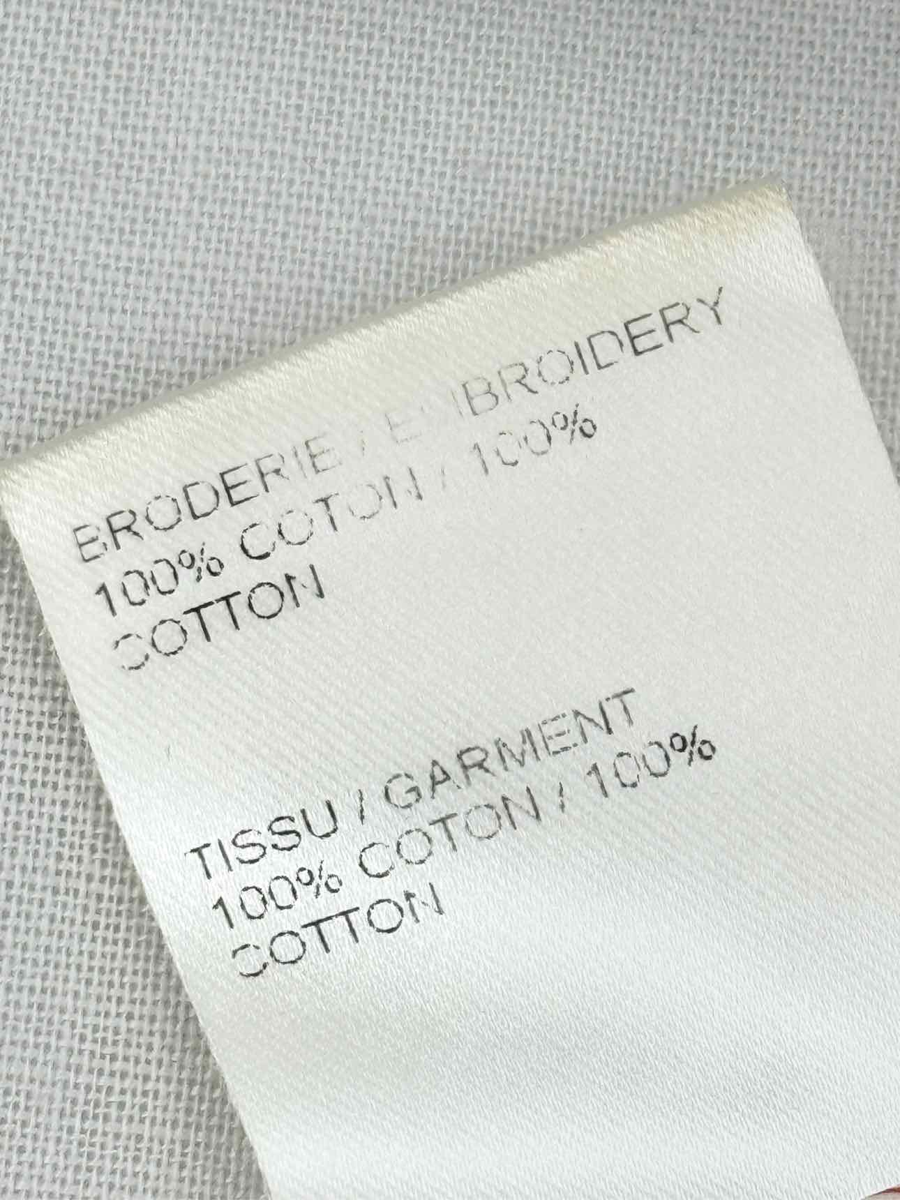 CHLOE Beige Embroidered Size Medium Top