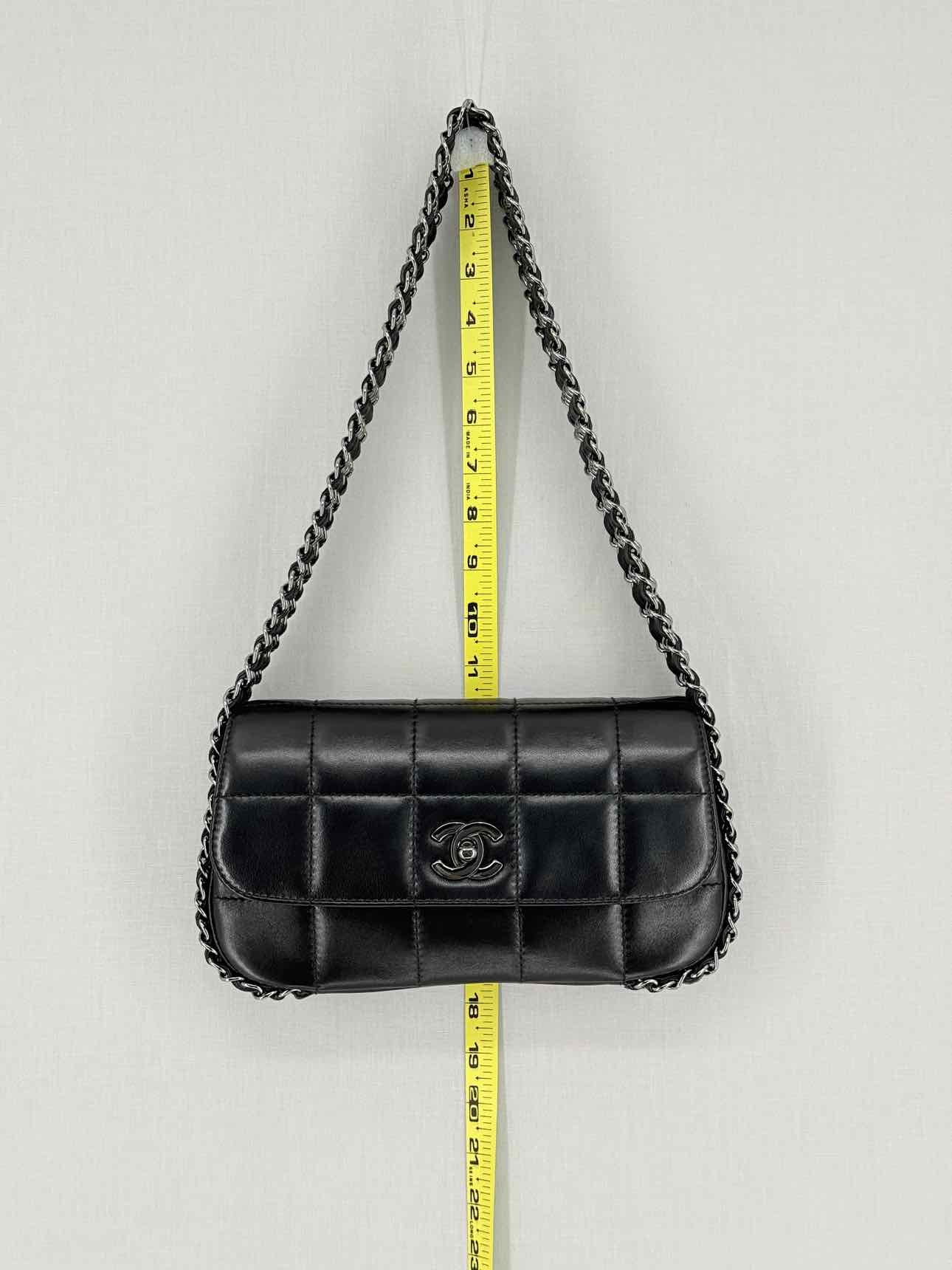 CHANEL Multi Chain Black Shoulder Bag