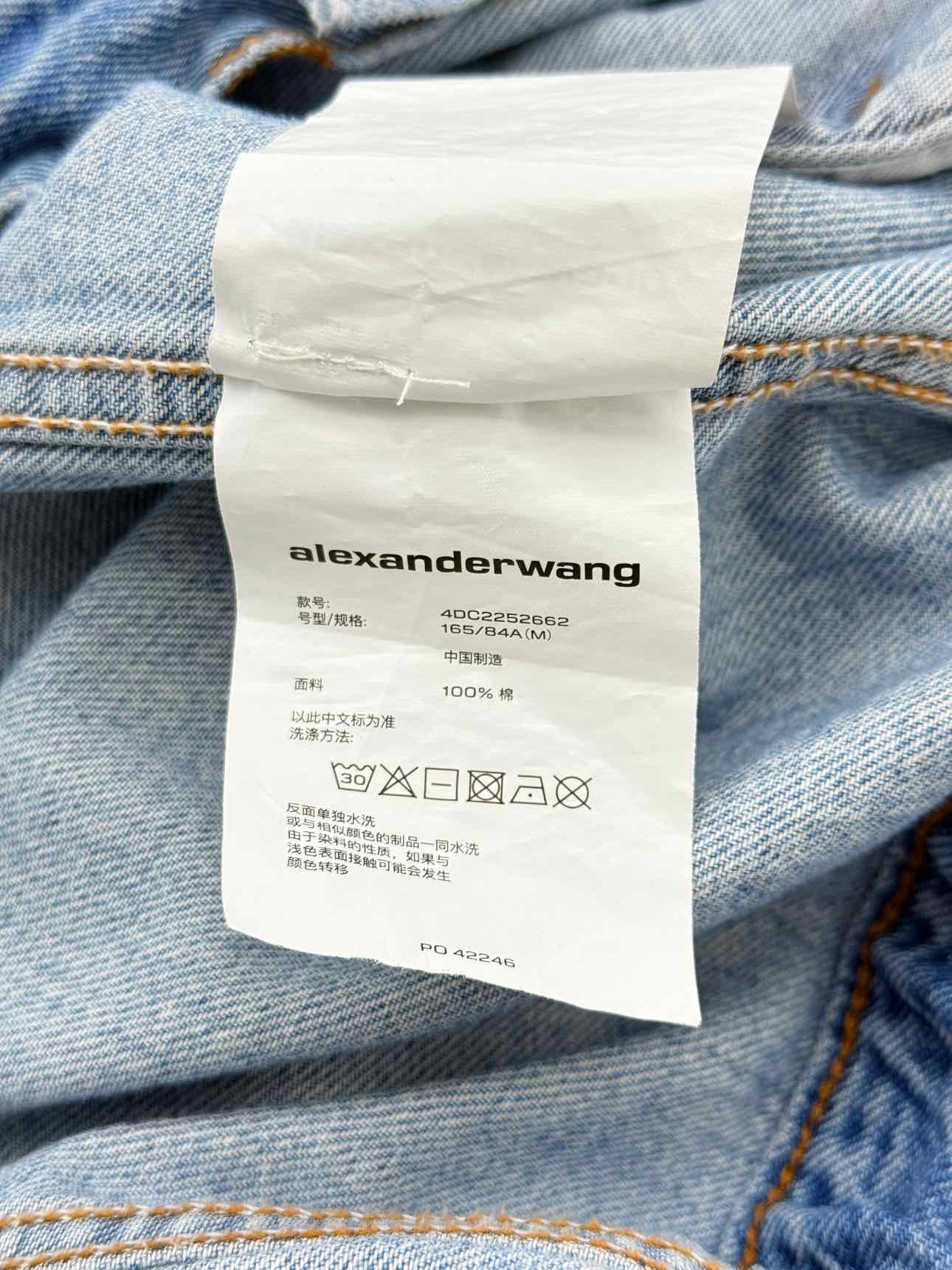 ALEXANDER WANG Blue Logo Print Size Medium Jacket