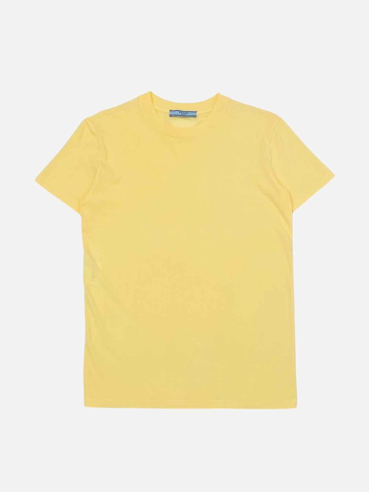 PRADA Round Neck Yellow Size XSmall T-shirt - Reems Closet