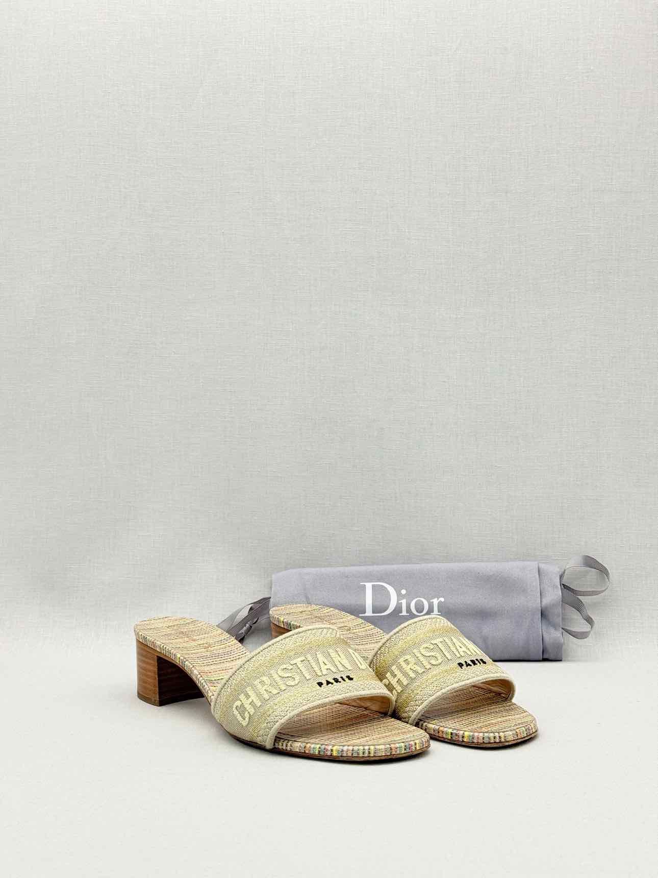 DIOR Dway Gold Multicolor Size EU 40 Heeled Sandals