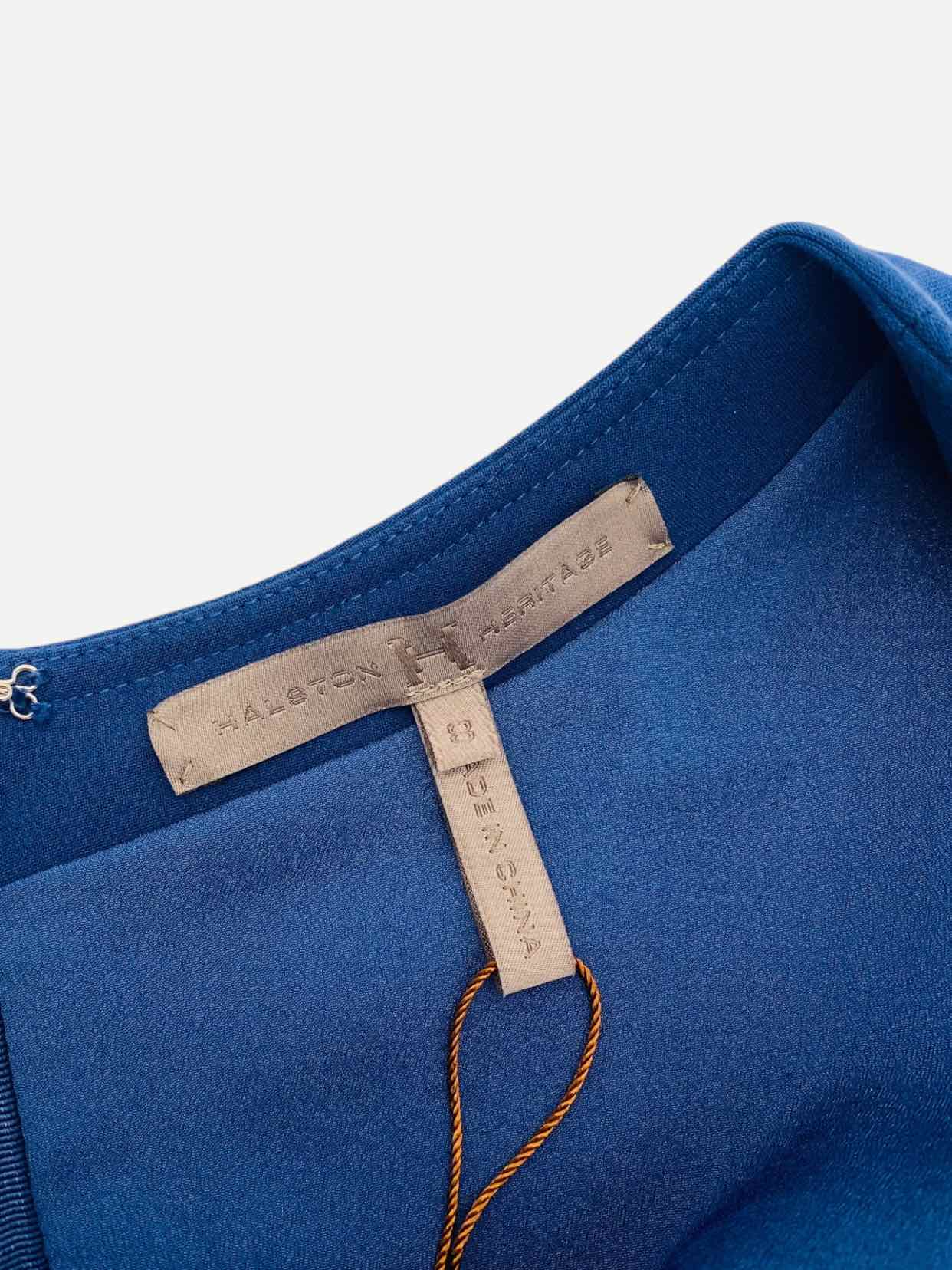 HALSTON HERITAGE Navy Blue Size US 8 Knee Length Dress