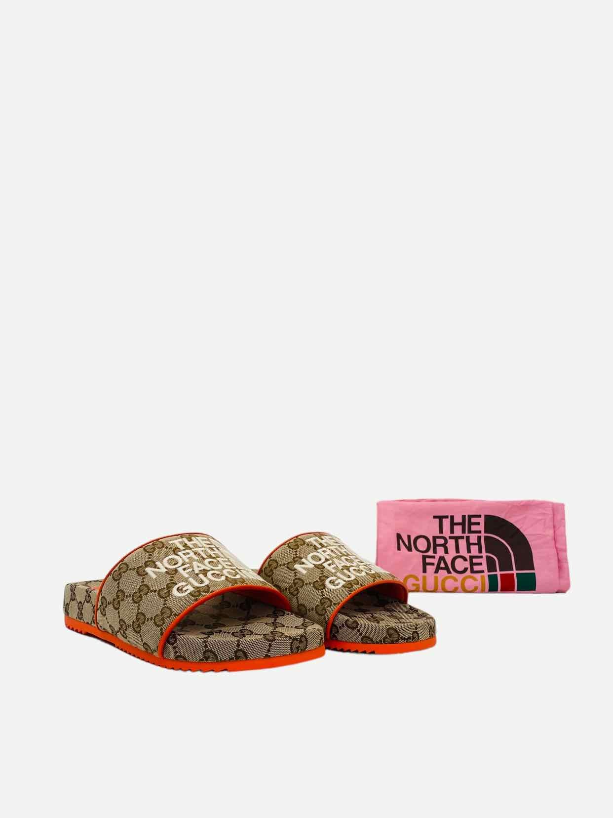 GUCCI GG Supreme Brown w/ Orange Size EU 41 Slides