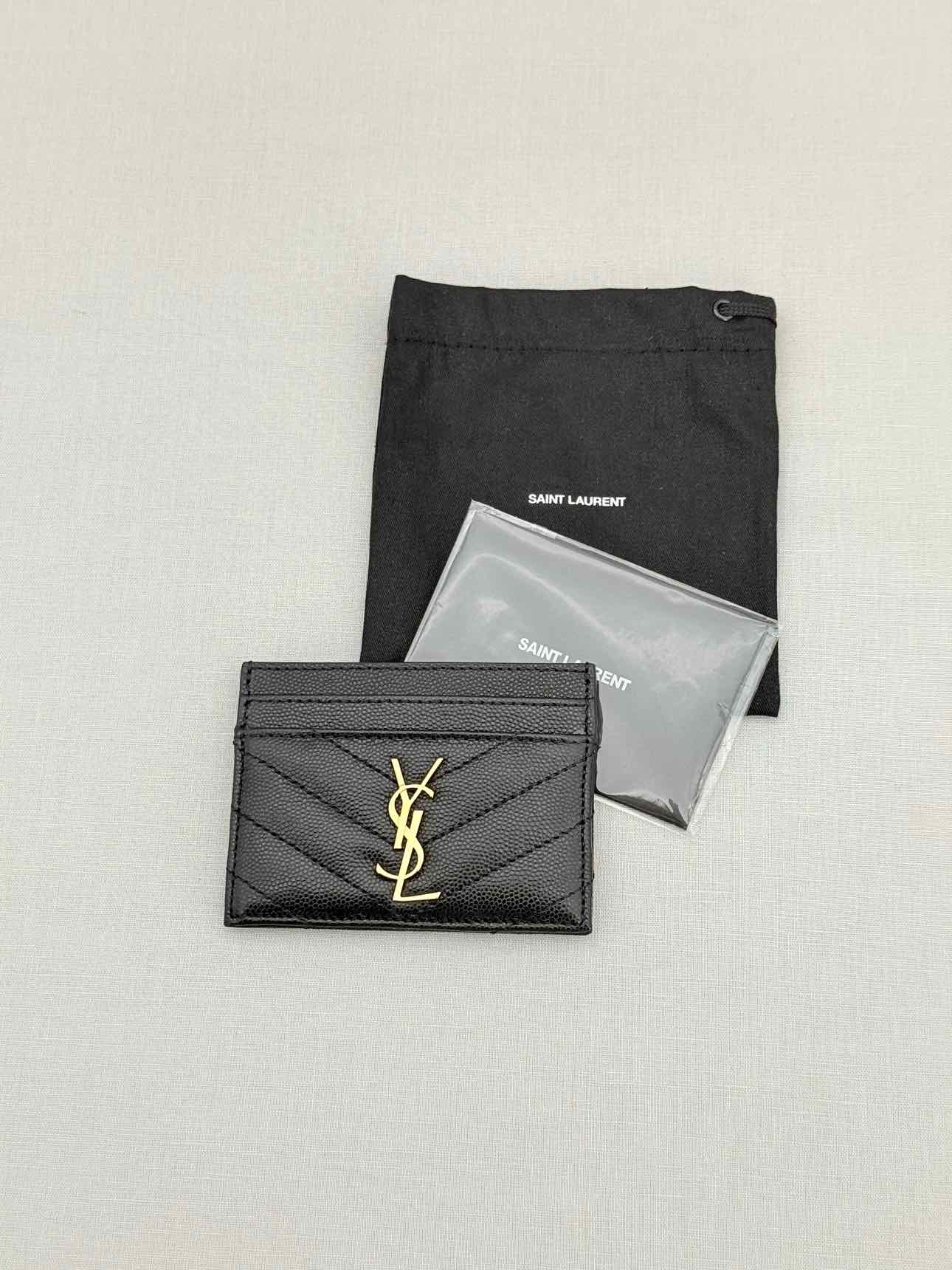 SAINT LAURENT Black Monogram Card Holder