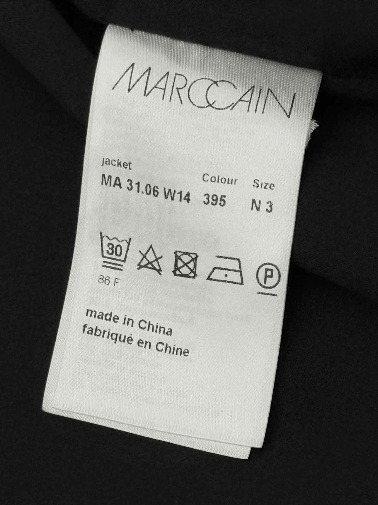 MARCCAIN Black Floral Embroidered Size Medium Jacket