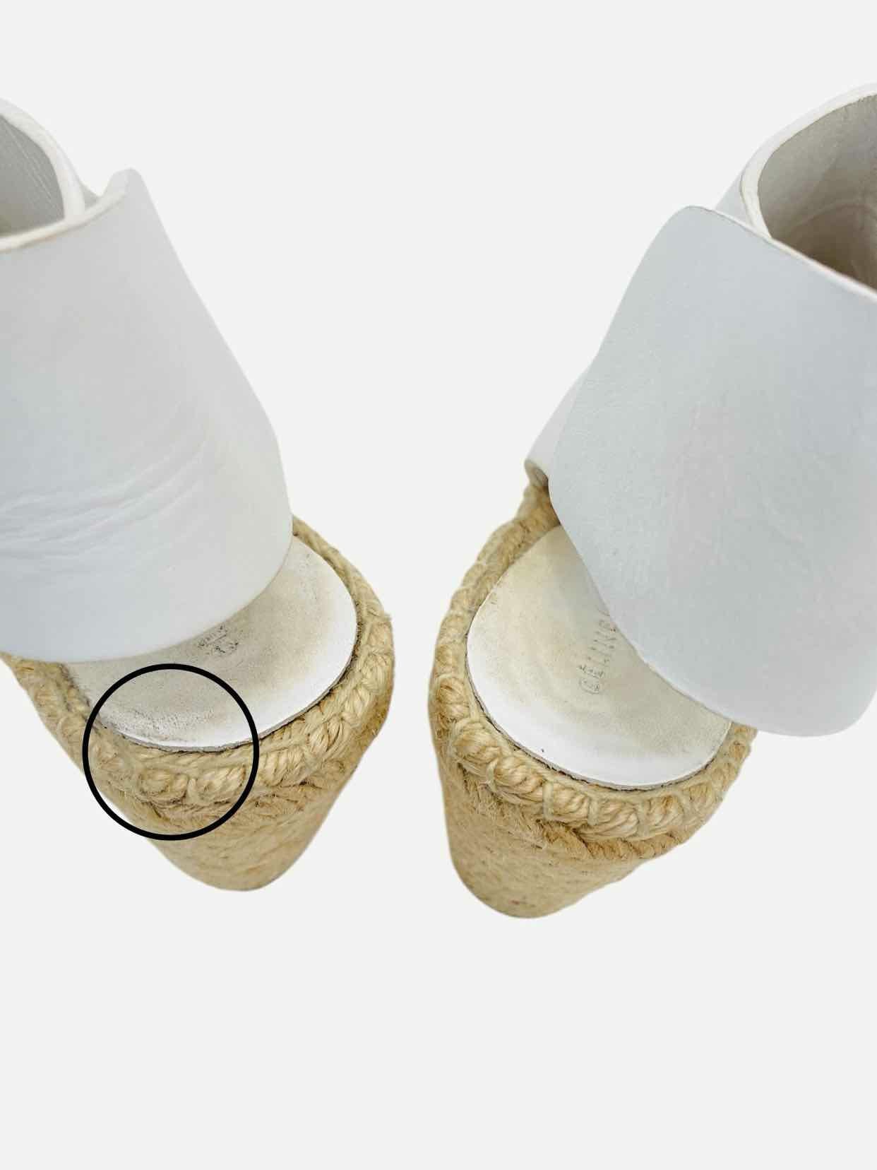 CELINE Espadrille White Size EU 38 Wedges