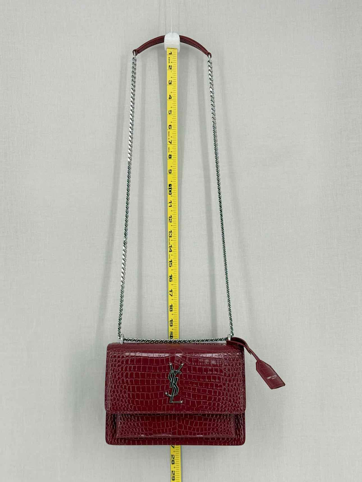 SAINT LAURENT Sunset Burgundy Shoulder Bag