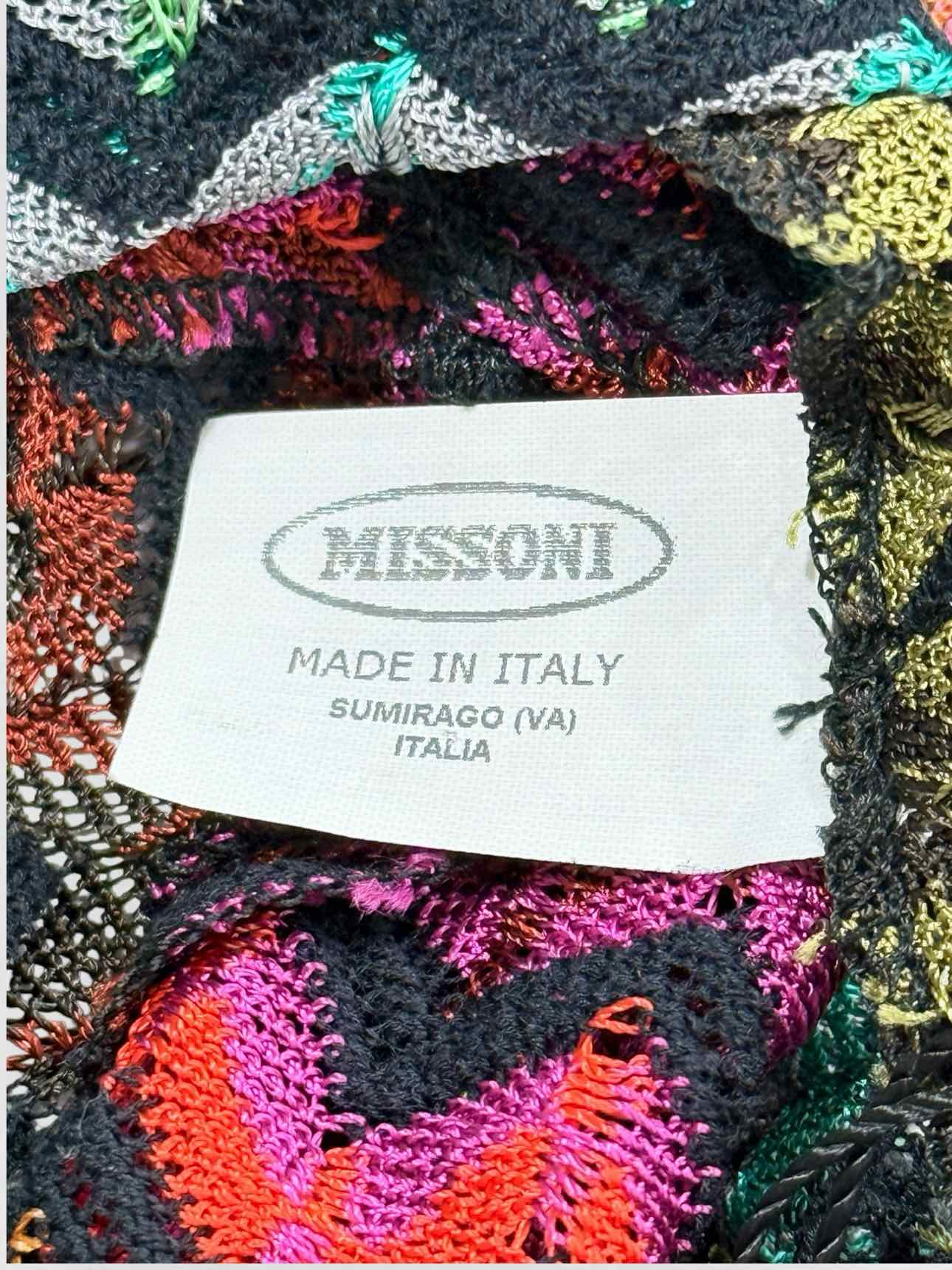 MISSONI Green Multicolor Chevron Hat