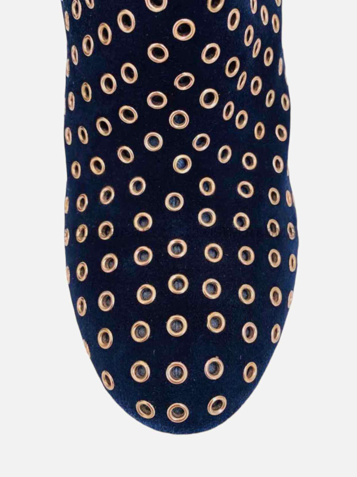ALAIA Metal Eyelet Navy Blue Size EU 41 Ankle Boots