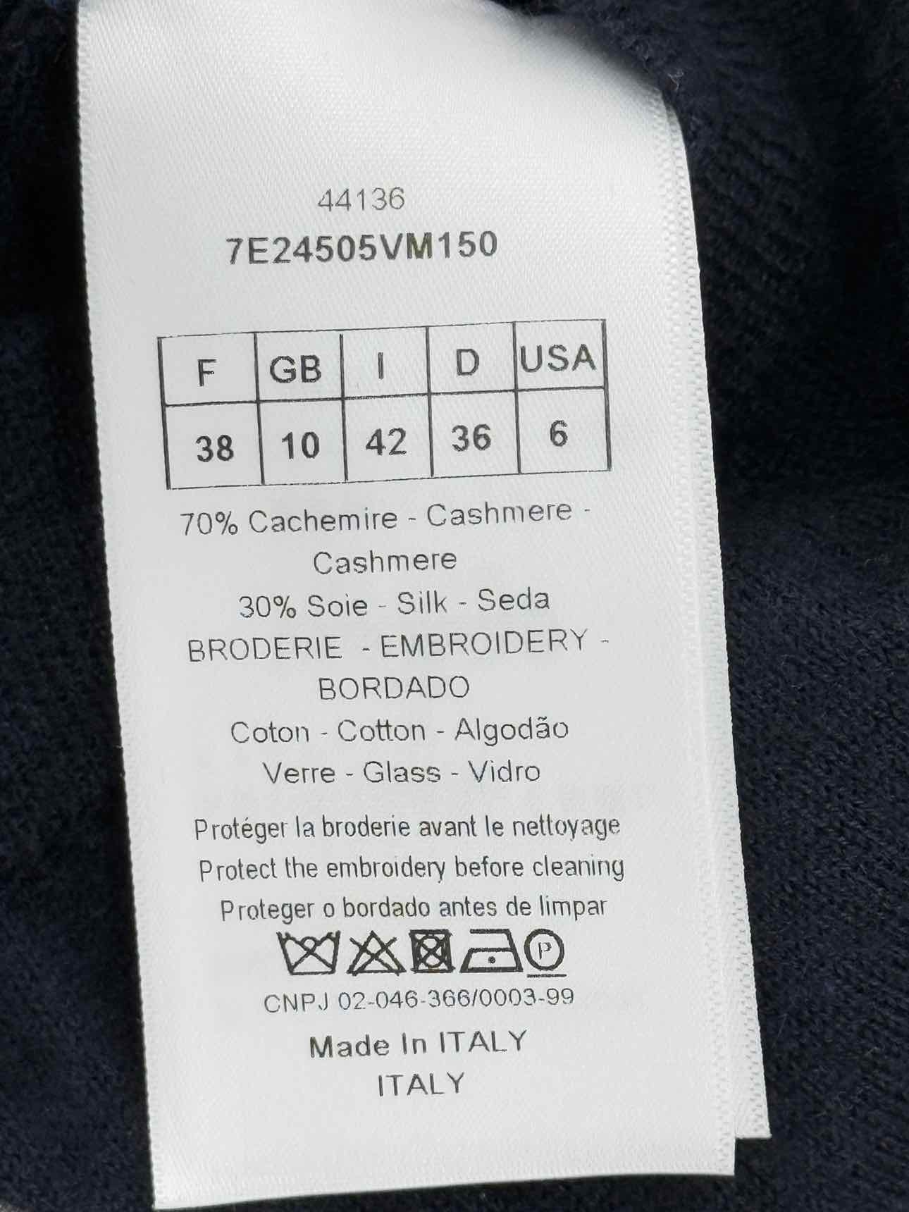 CHRISTIAN DIOR Navy Blue Heart Size US 6 Sweater