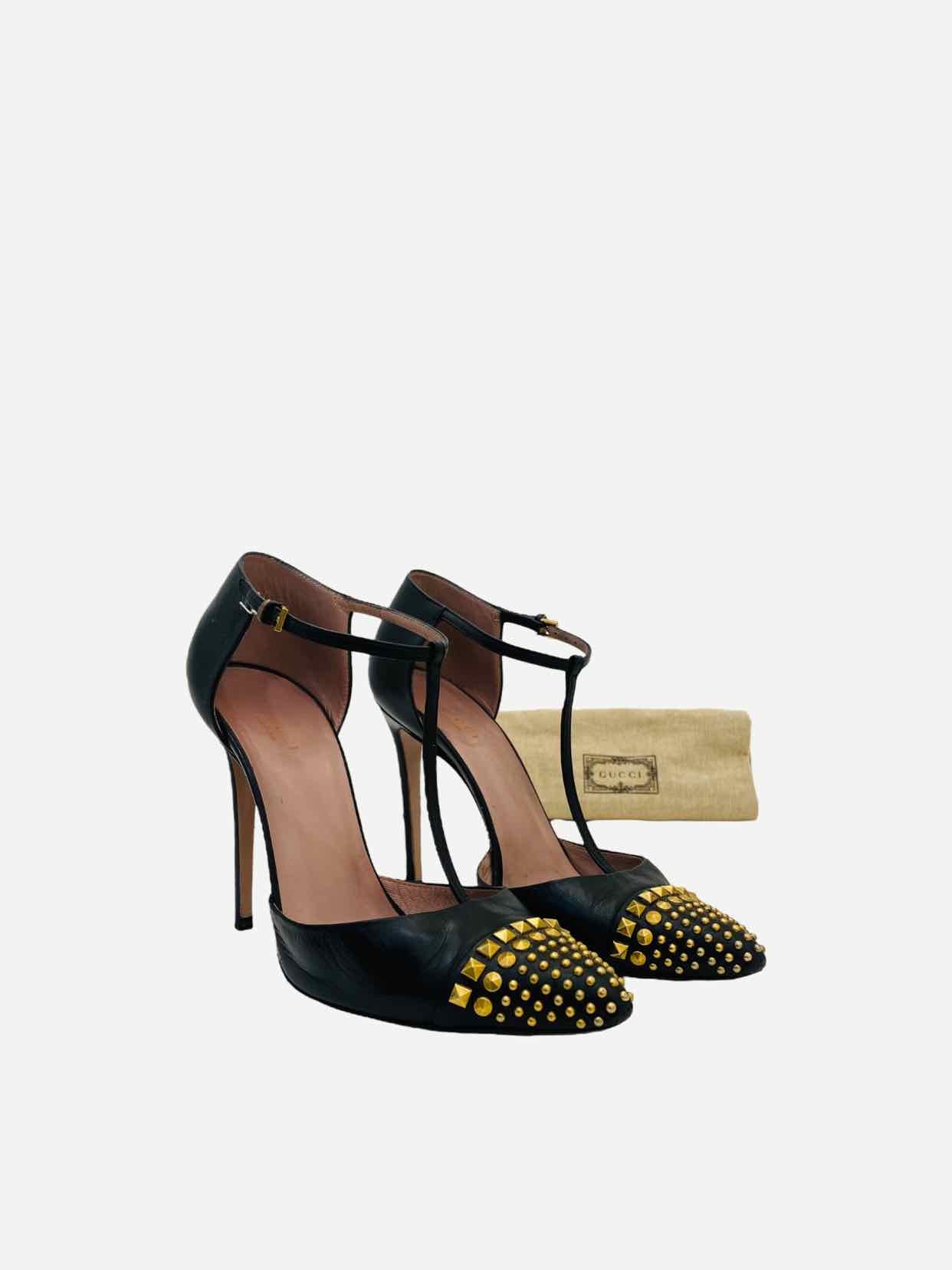 GUCCI Coline T Strap Black Size EU 39 Pumps