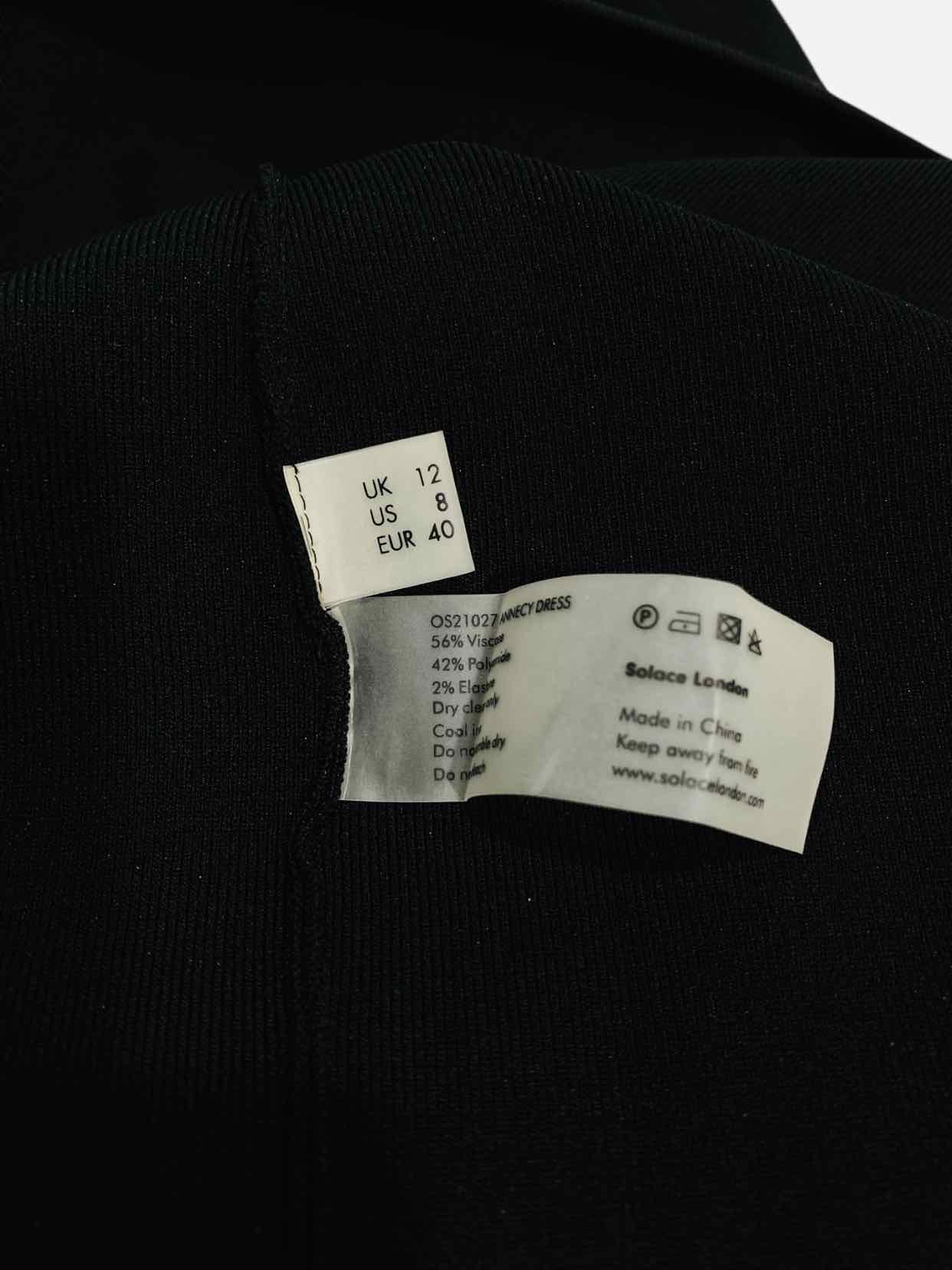 SOLACE LONDON Halterneck Black Size US 8 Midi Dress