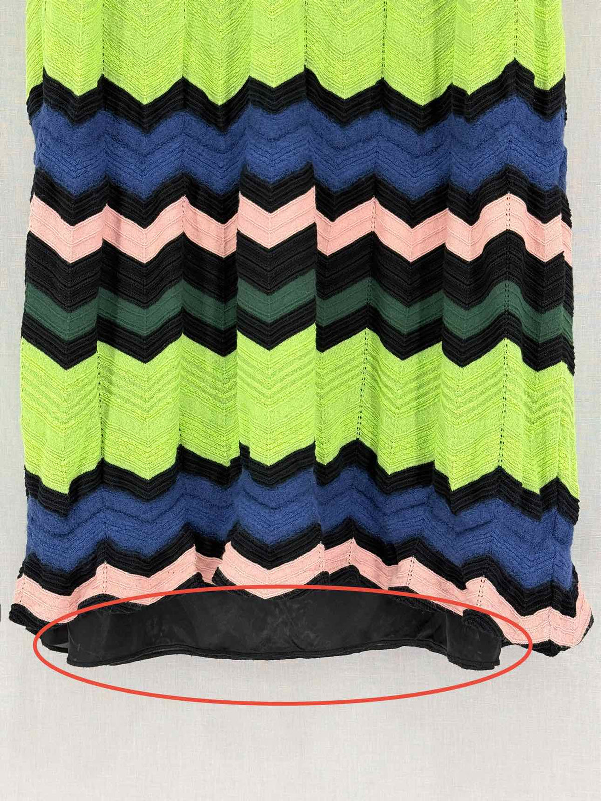 M MISSONI Black Multicolor Chevron Size US 6 Long Skirt