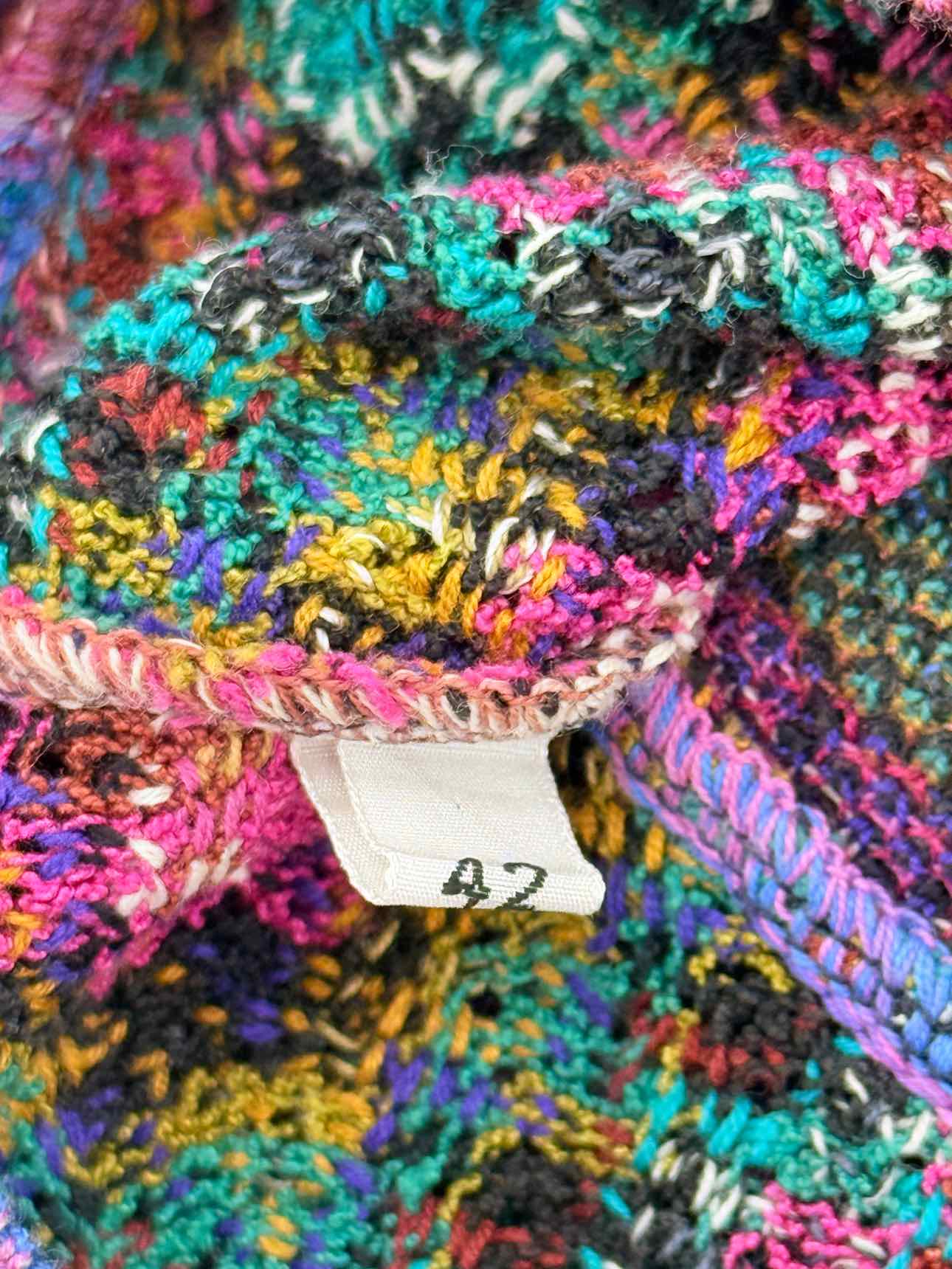MISSONI Purple Multicolor Wave Size US 6 Top