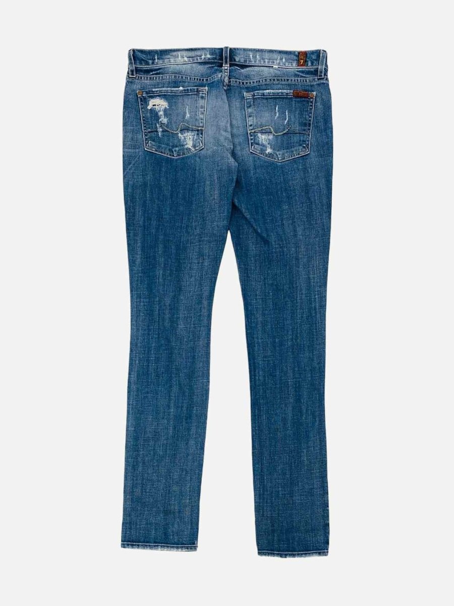 Pre-loved 7 FOR ALL MANKIND Relaxed Fit Blue Ripped Jeans from Reems Closet