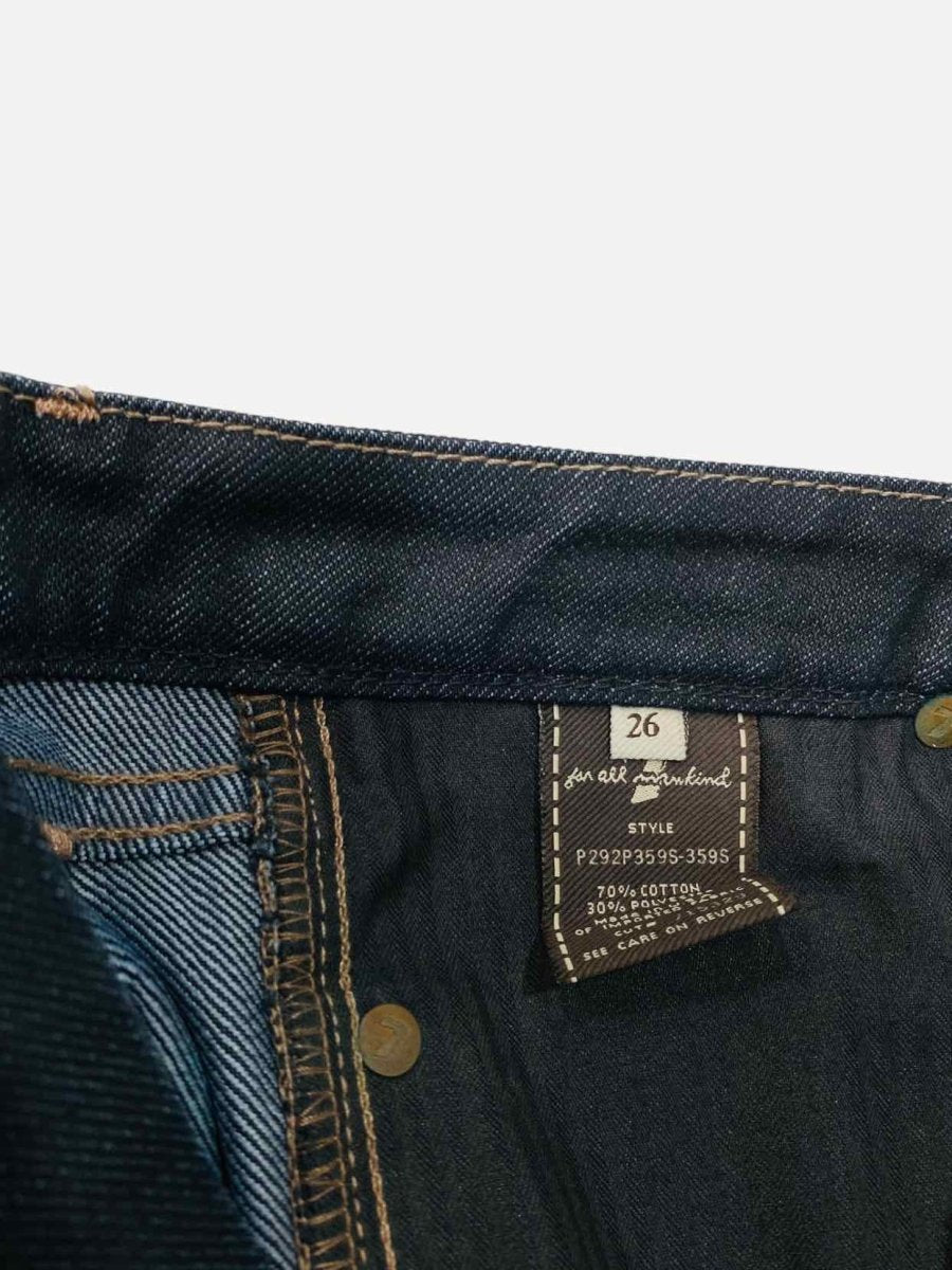 Pre - loved 7 FOR ALL MANKIND Wide Leg Dark Blue Jeans at Reems Closet