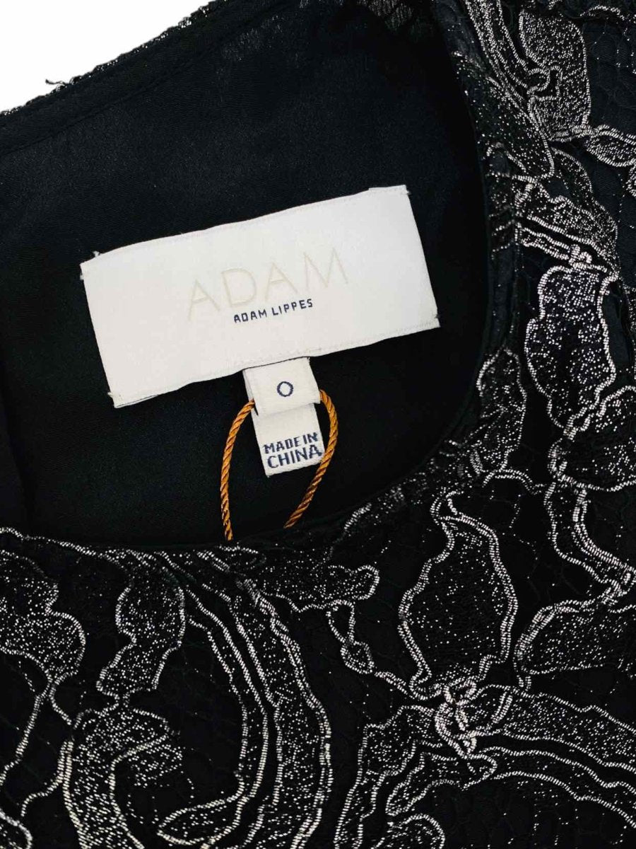 Pre - loved ADAM LIPPES Black & Silver Size US 0 Knee Length Dress at Reems Closet