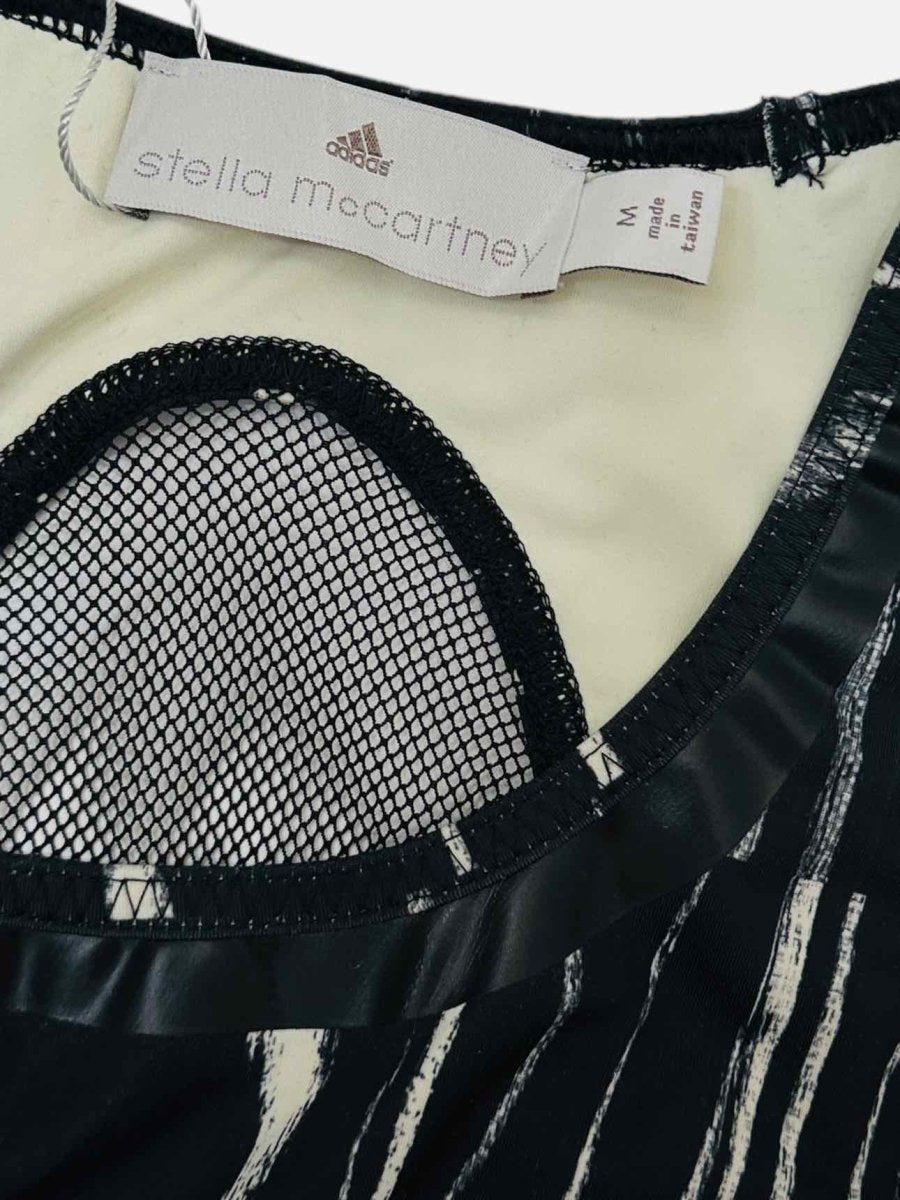 Pre - loved ADIDAS Black & Beige Printed Sports Top at Reems Closet