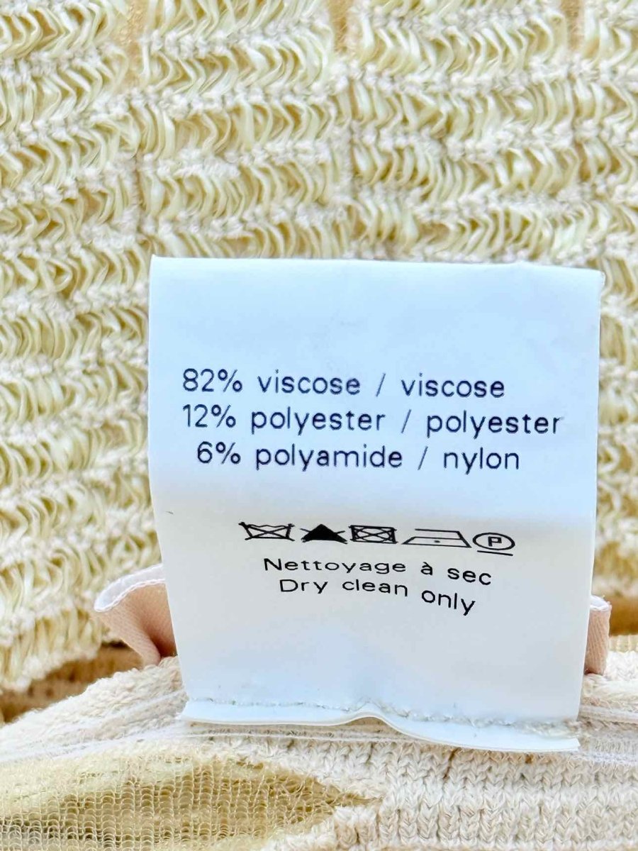 Pre - loved ALAIA Beige Knit Size US 2 Knee Length Dress at Reems Closet