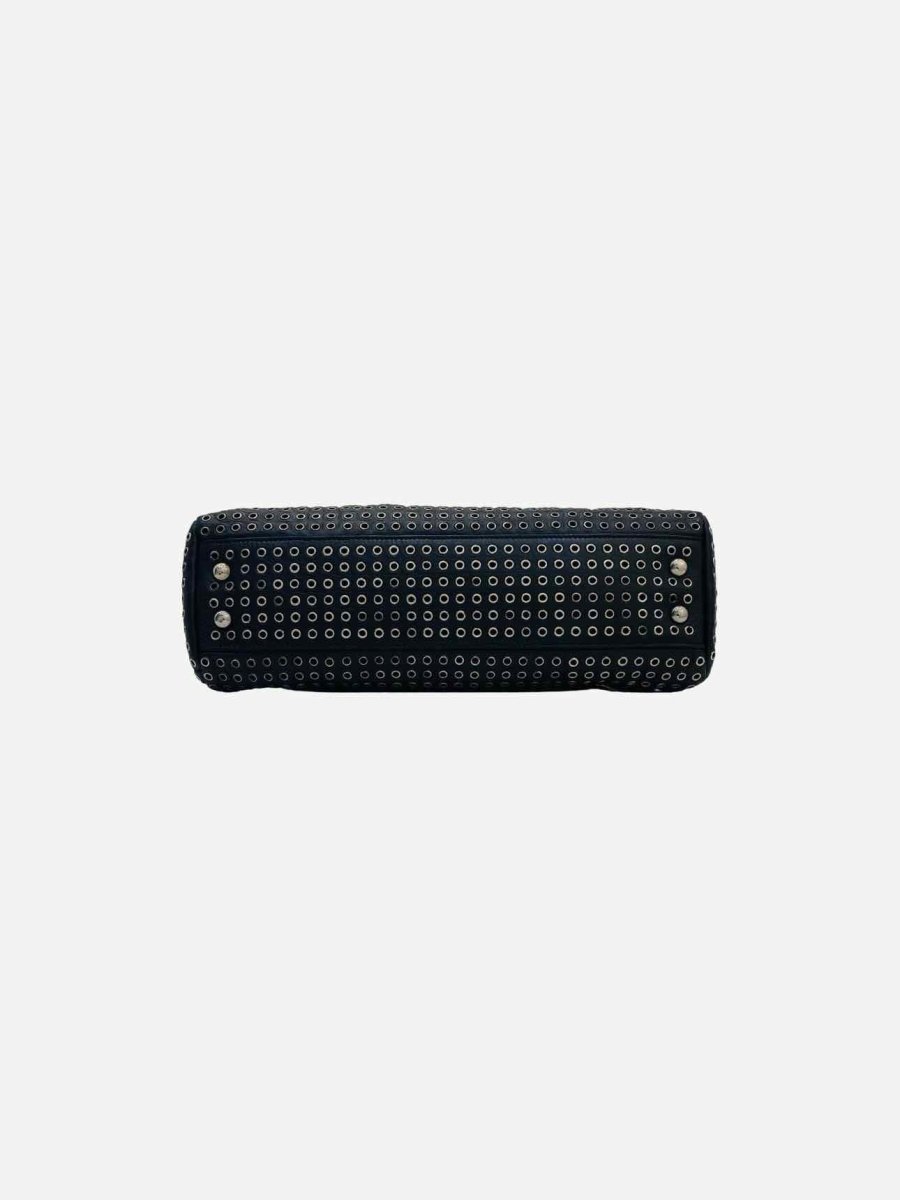 Pre-loved ALAIA Black Eyelet Embellished Clutch from Reems Closet