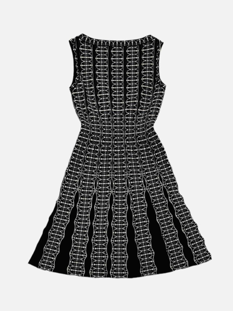 Pre-loved ALAIA Knit Black & White Mini Dress from Reems Closet