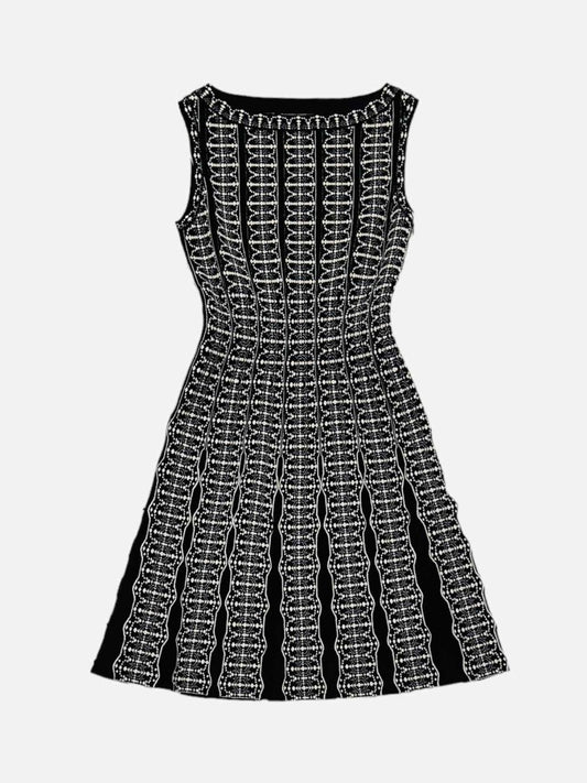 Pre-loved ALAIA Knit Black & White Mini Dress from Reems Closet