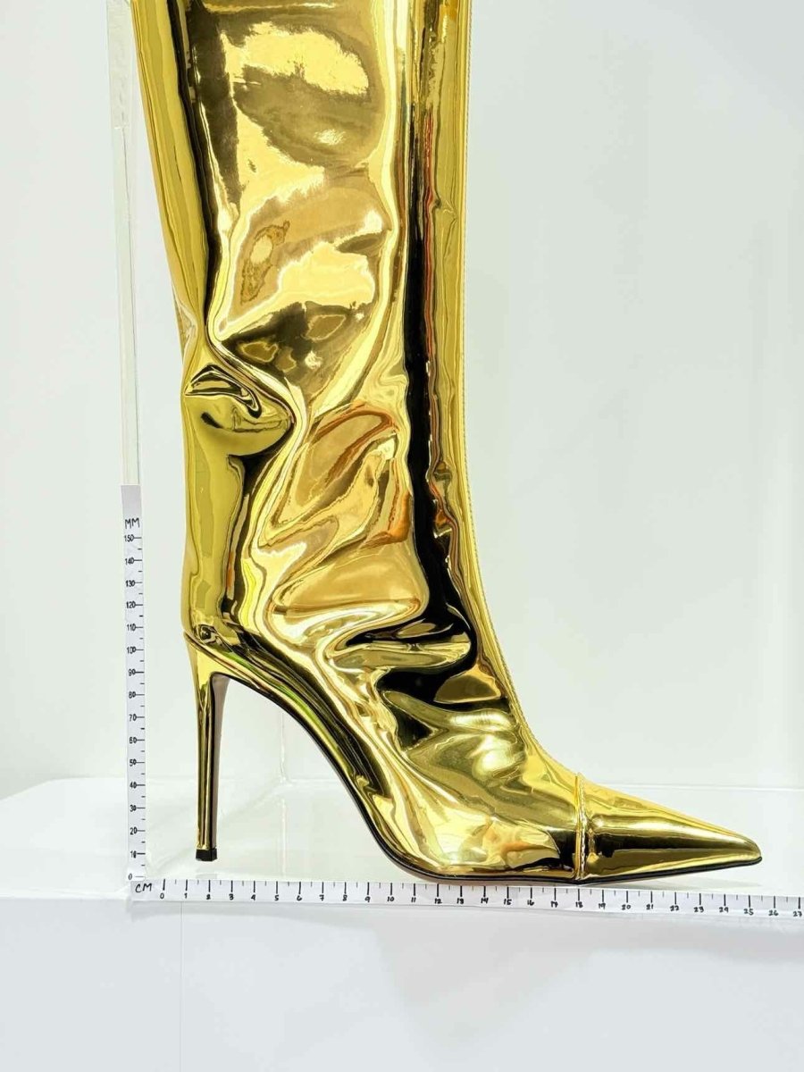 Pre - loved ALEXANDER VAUTHIER Gold Size EU 39 Knee High Boots at Reems Closet