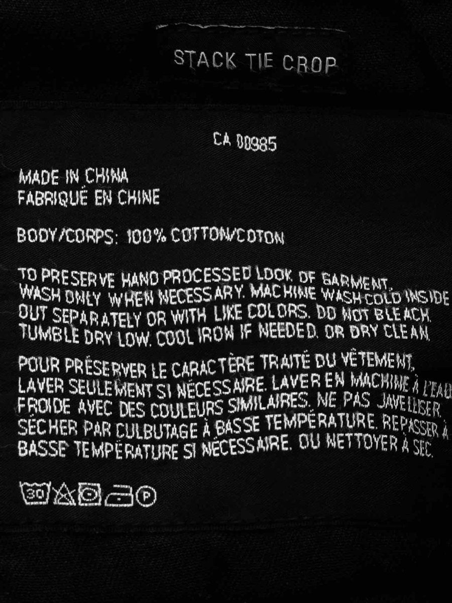 Pre - loved ALEXANDER WANG Stack Tie Crop Black Size 25 Jeans at Reems Closet