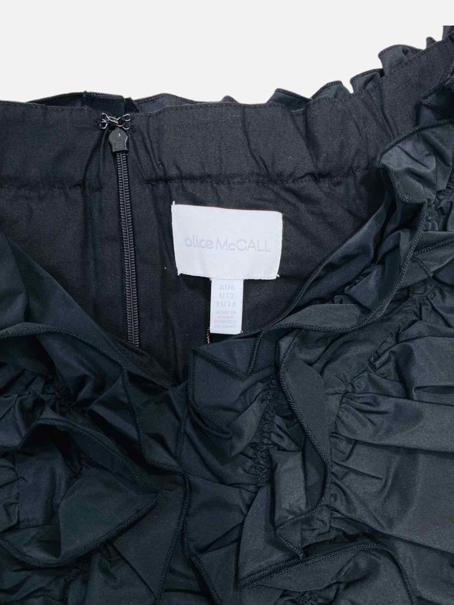 Pre - loved ALICE MCCALL Move With Me Black Midi Dress at Reems Closet