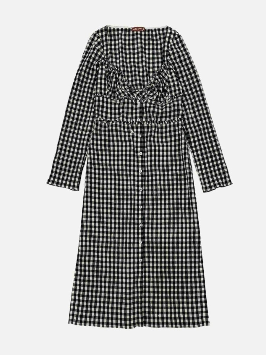 ALTUZARRA Bustier Black & White Size US 8 Midi Dress