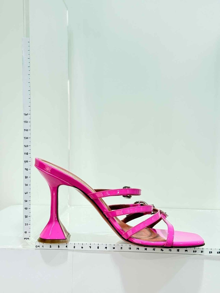 Pre - loved AMINA MUADDI Pink Strappy Size EU 38.5 Heeled Sandals at Reems Closet