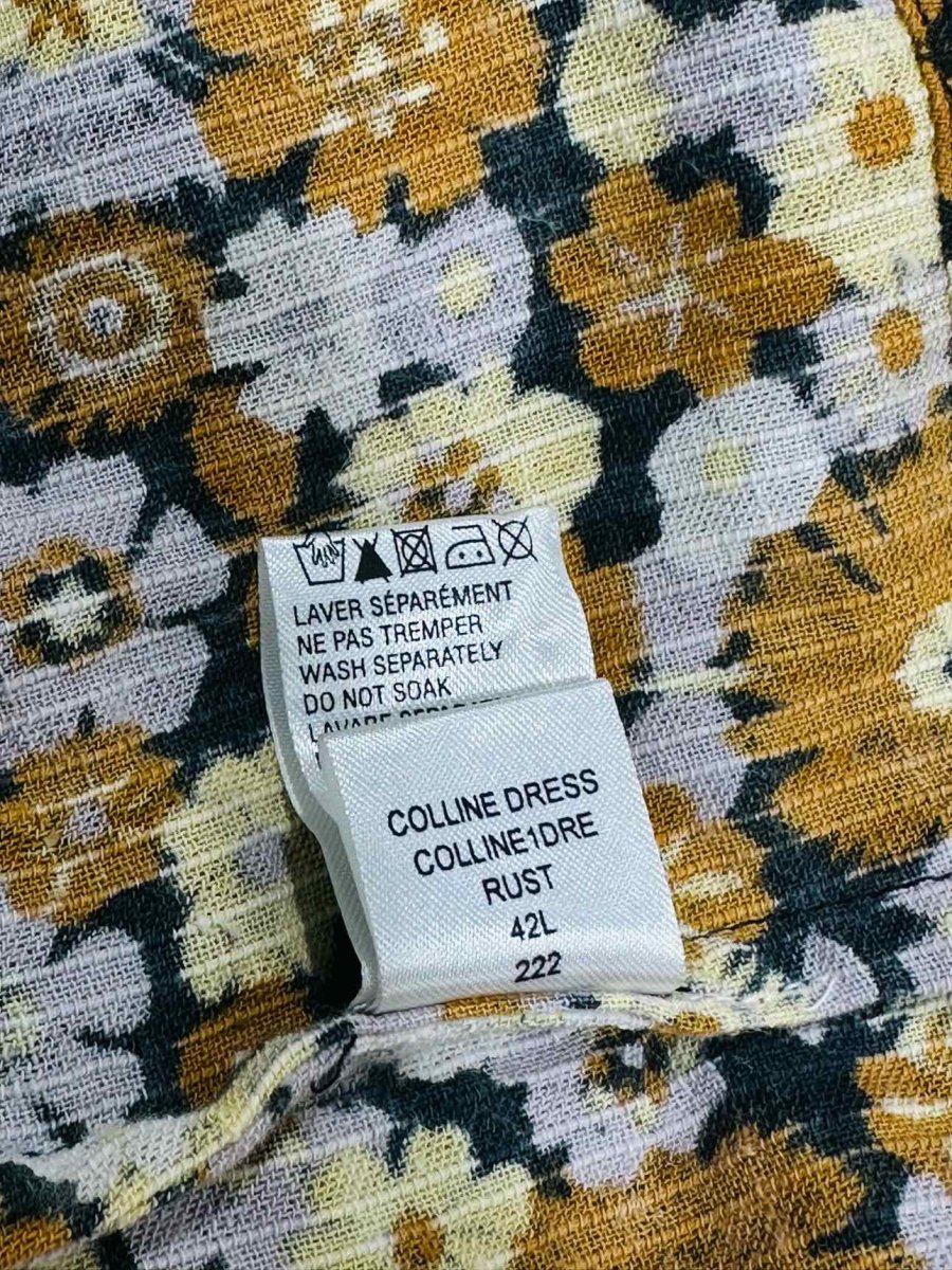 Pre - loved ANTIK BATIK Belted Brown Multicolor Midi Dress at Reems Closet